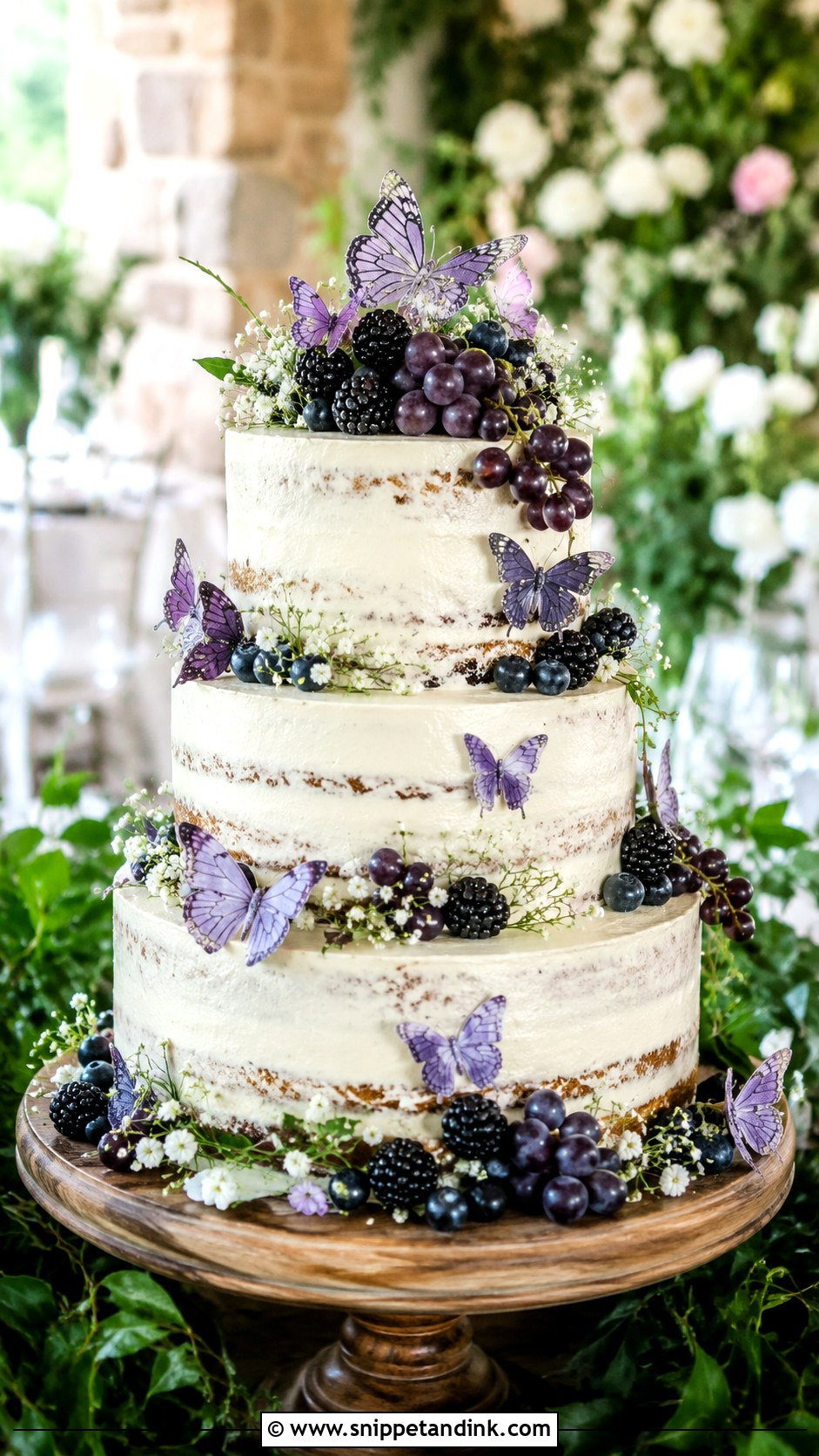 Purple Butterfly Cake With Fresh Berries - Snippet and Ink - 20 Purple Butterfly Cake Ideas for Wedding