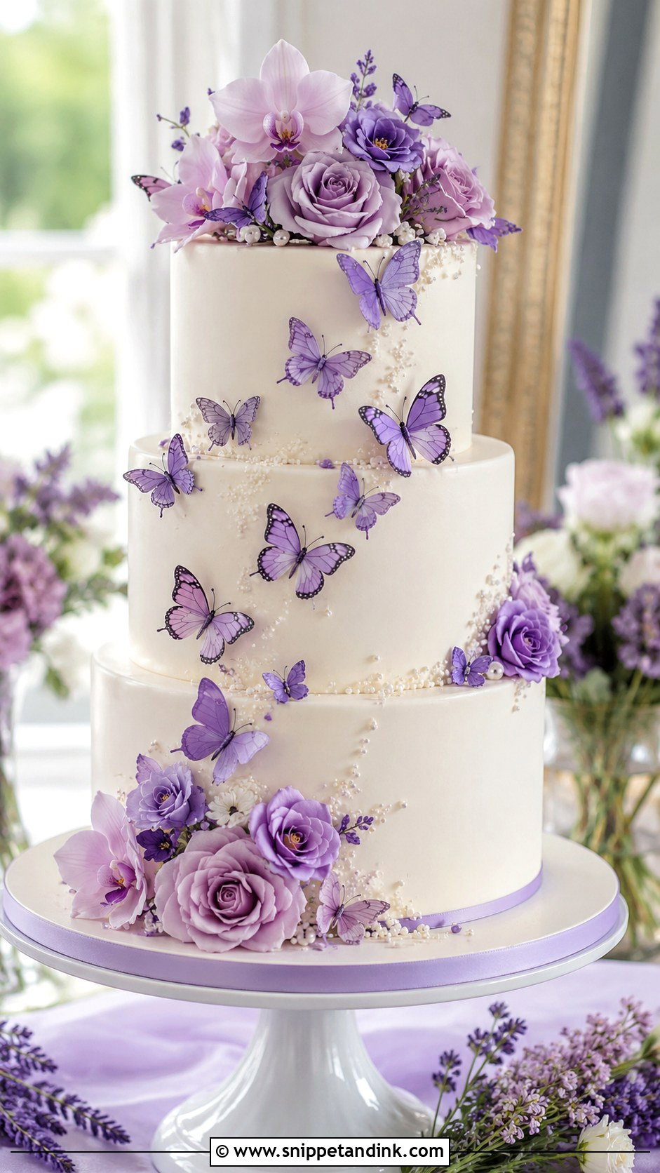 Purple Butterfly Wedding Cake - Snippet and Ink - 20 Cake Ideas with Butterfly for Wedding
