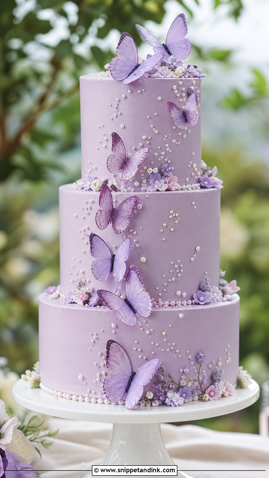 Purple Butterfly Wedding Cake - Snippet and Ink - 20 Purple Wedding Cakes