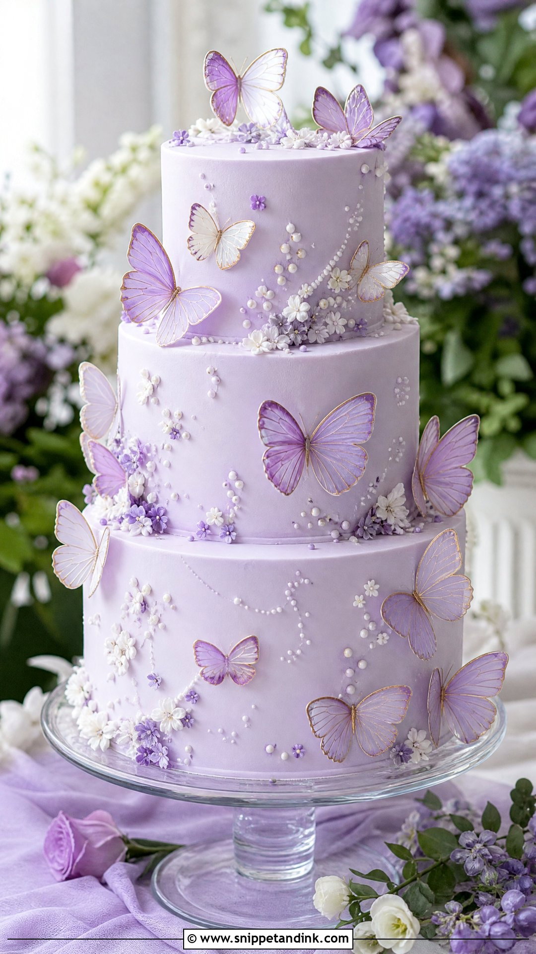 Purple Butterfly Wedding Cake - Snippet and Ink - 25 Purple Cake Aesthetic Ideas for Wedding