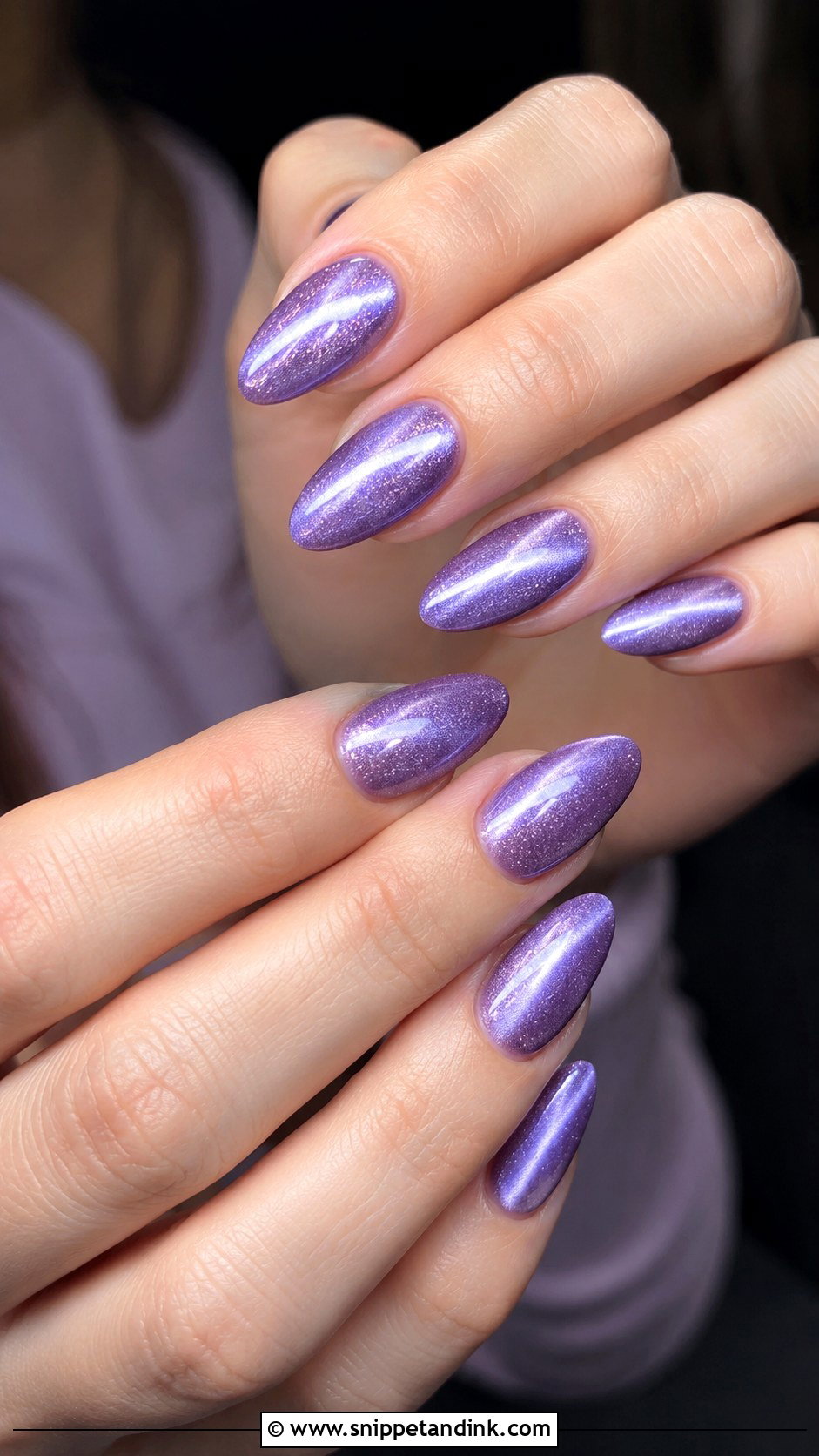 Purple Cat Eye Bridal Nails - Snippet and Ink - 20 Purple Bridal Nails