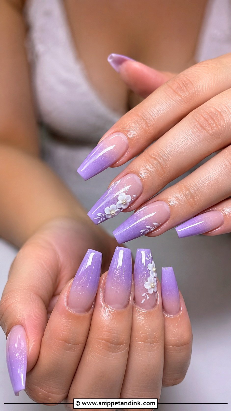 Purple Coffin Bridal Nails - Snippet and Ink - 20 Purple Bridal Nails