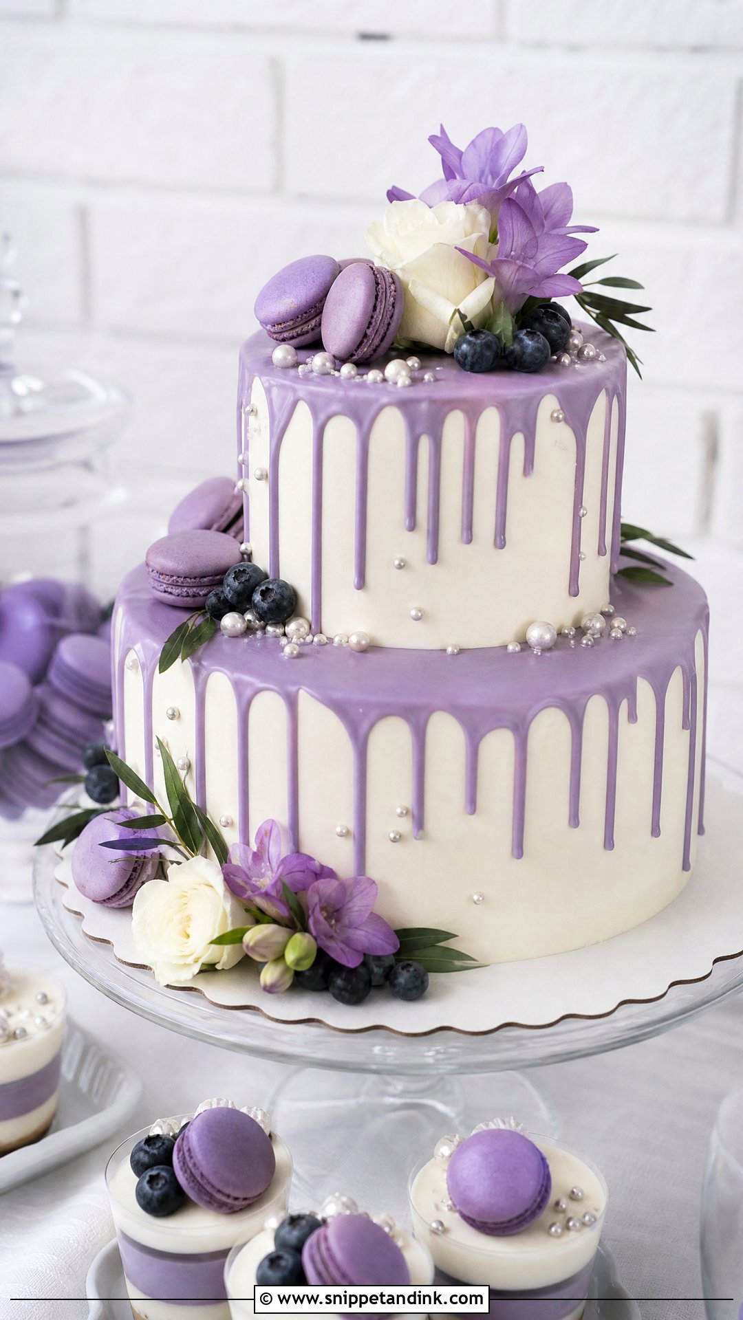 Purple Drip Wedding Cake - Snippet and Ink - 20 Purple Wedding Cake Ideas