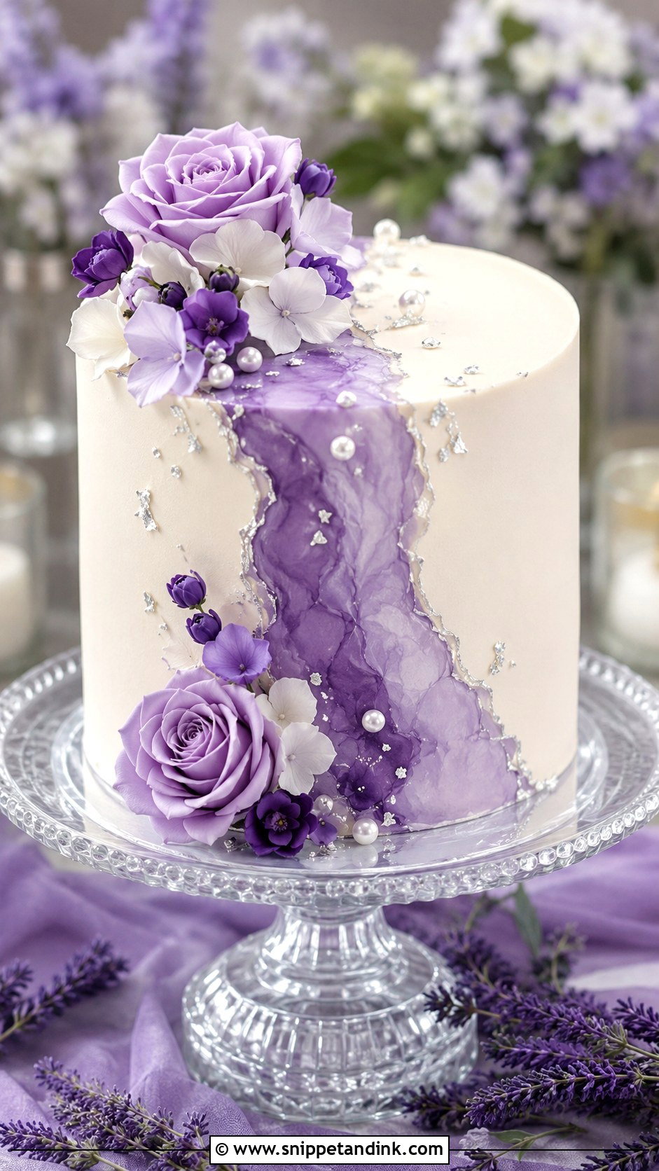 Purple Fault Line Wedding Cake - Snippet and Ink - 20 Fault Line Cakes for Wedding