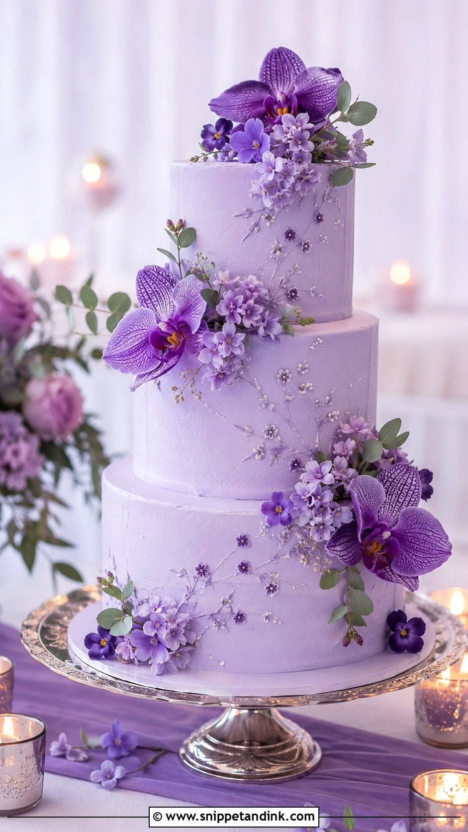 Purple Flower Wedding Cake - Snippet and Ink - 20 Flower Cakes for Wedding