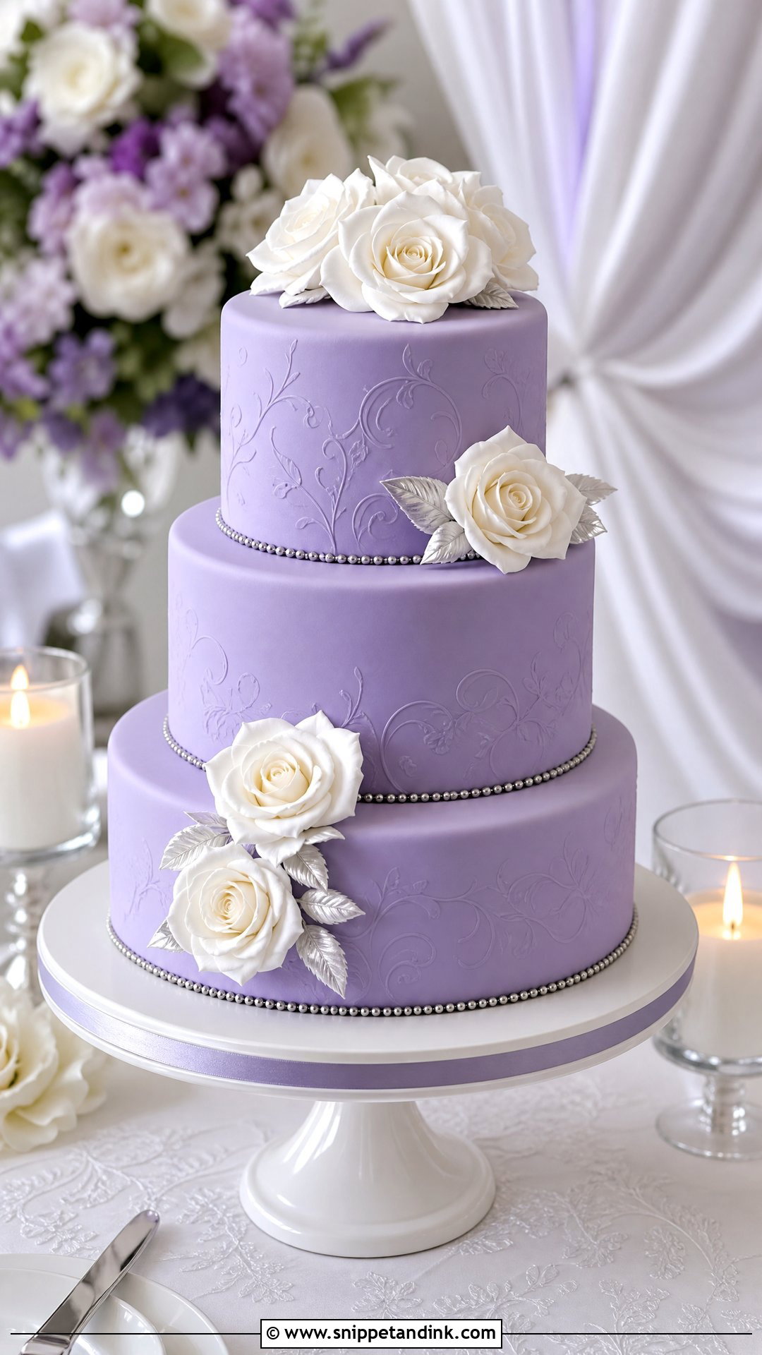 Purple Fondant Wedding Cake - Snippet and Ink - 25 Purple Cake Aesthetic Ideas for Wedding