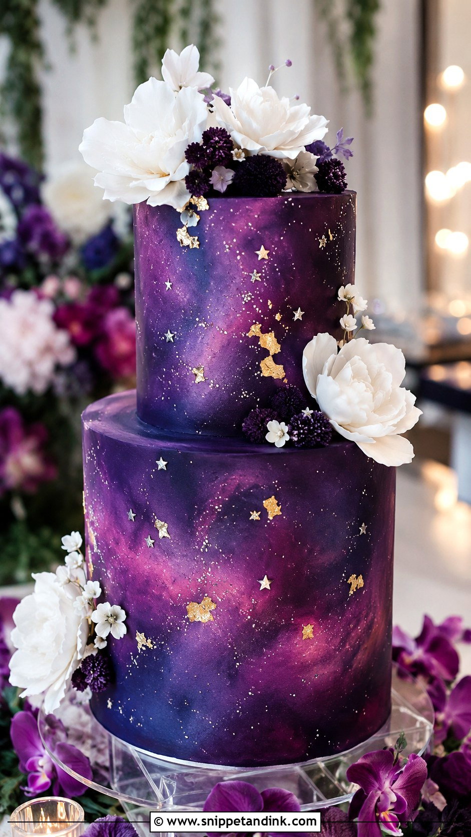 Purple Galaxy Wedding Cake - Snippet and Ink - 20 Cosmos Cake Ideas for Wedding