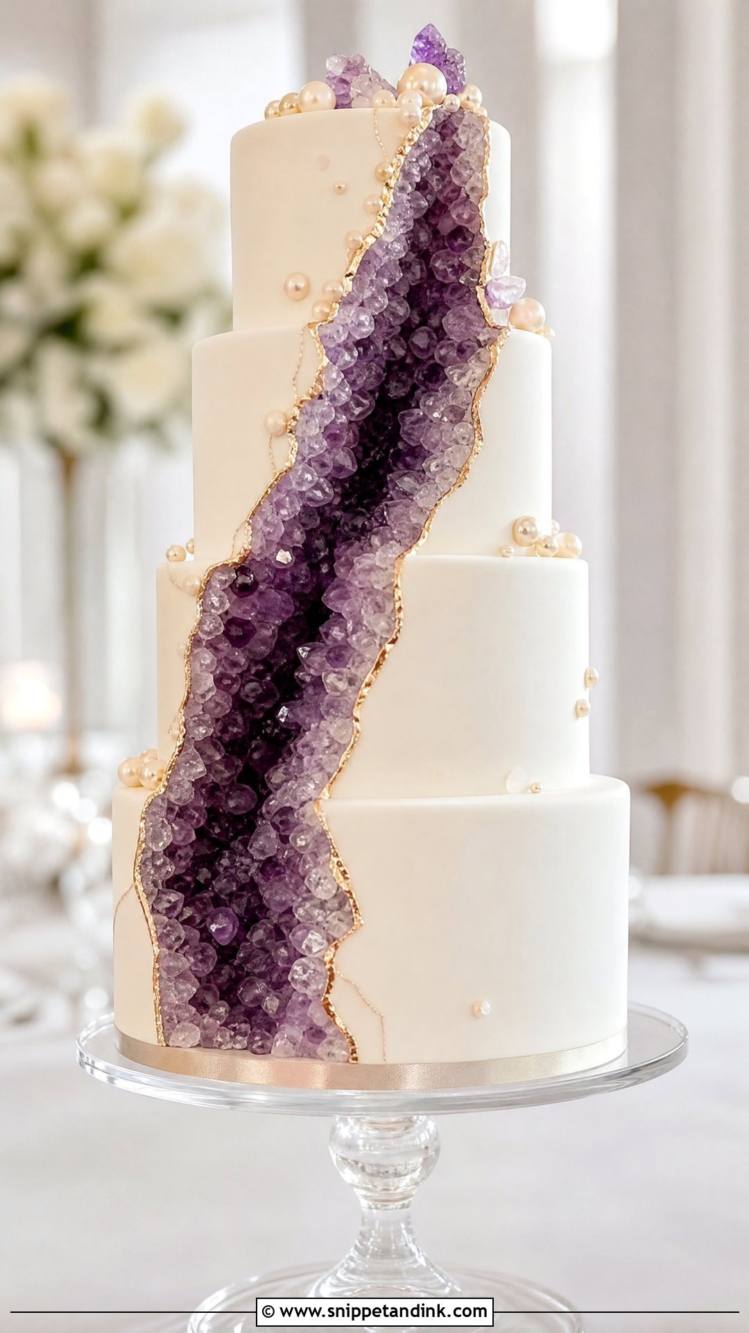 Purple Geode Wedding Cake - Snippet and Ink - 20 Purple Wedding Cakes