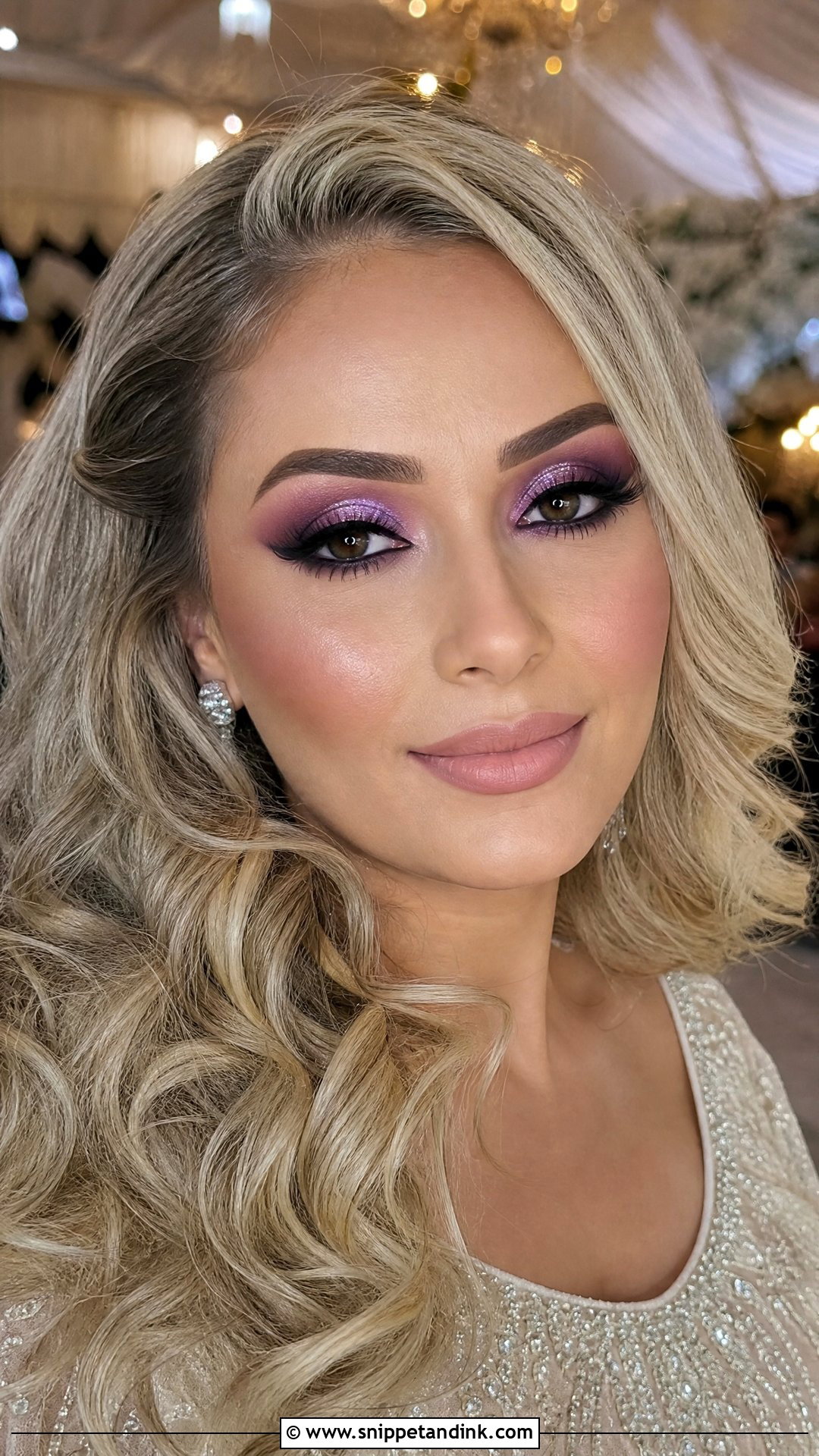 Purple Glitter Bridal Makeup - Snippet and Ink - 20 Purple Bridal Makeup Ideas