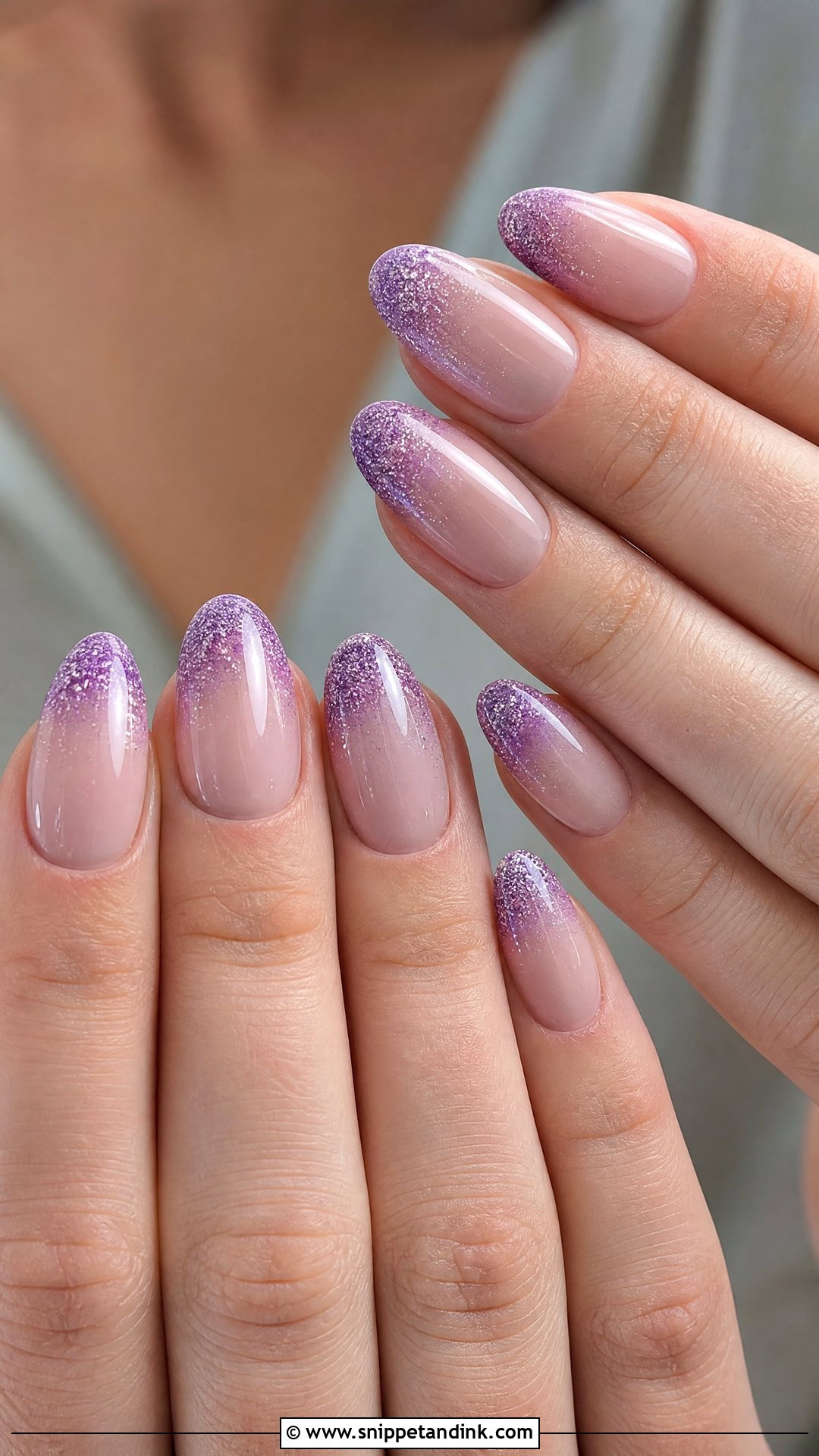 Purple Glitter Ombre Wedding Nails - Snippet and Ink - 25 Purple Wedding Nails