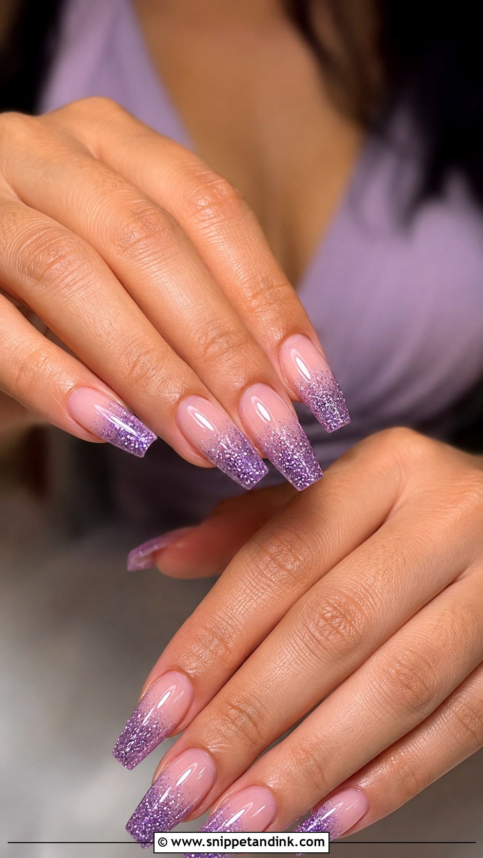 Purple Glitter Ombre Wedding Nails - Snippet and Ink - 20 Purple Wedding Nails for Bride