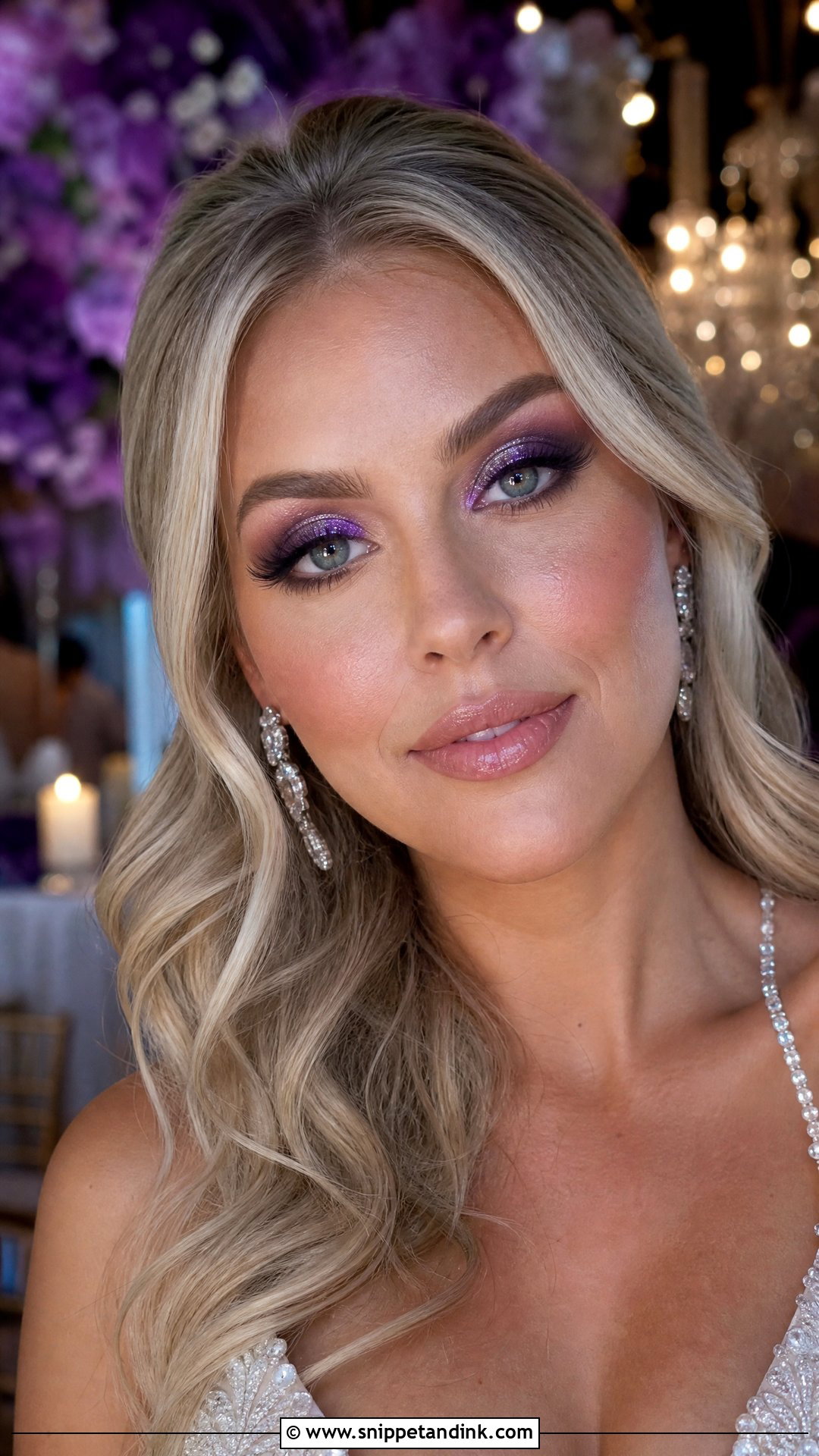 Purple Glitter Wedding Makeup - Snippet and Ink - 20 Purple Wedding Makeup Ideas