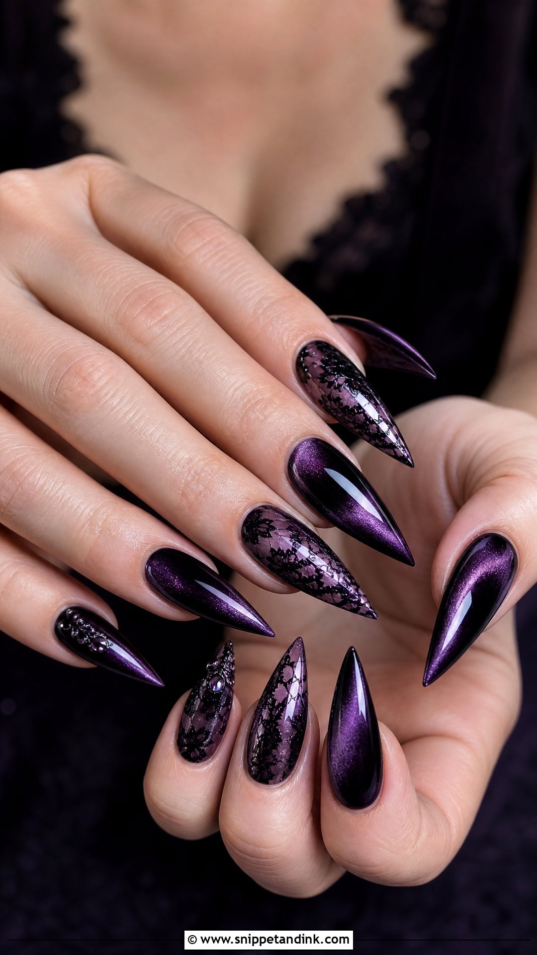 Purple Goth Wedding Nails - Snippet and Ink - 25 Goth Wedding Nails