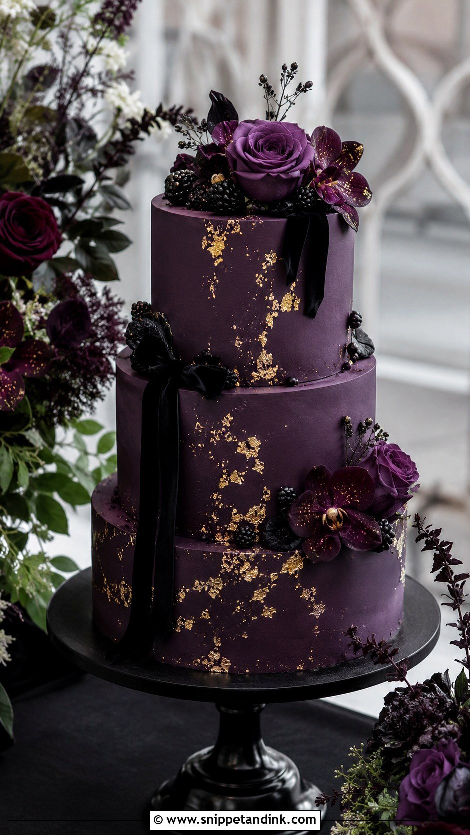 Purple Halloween Wedding Cake - Snippet and Ink - 25 Elegant Halloween Wedding Cake Ideas