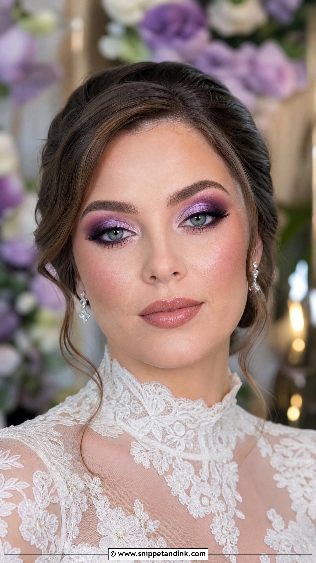 Purple Halo Eye Bridal Makeup - Snippet and Ink - 20 Purple Wedding Makeup the Bride Ideas