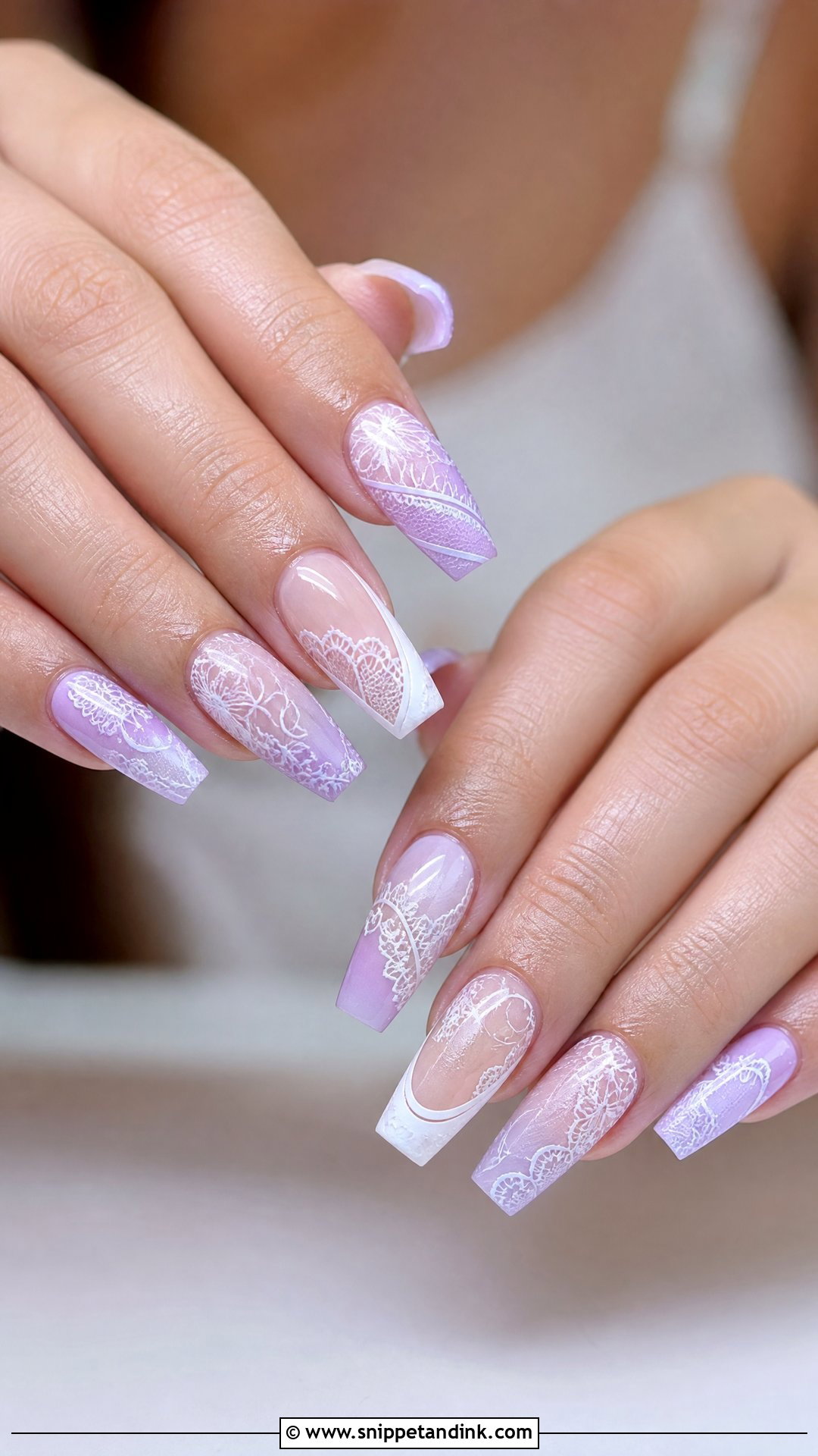 Purple Lace Wedding Nails - Snippet and Ink - 25 Purple Wedding Nails