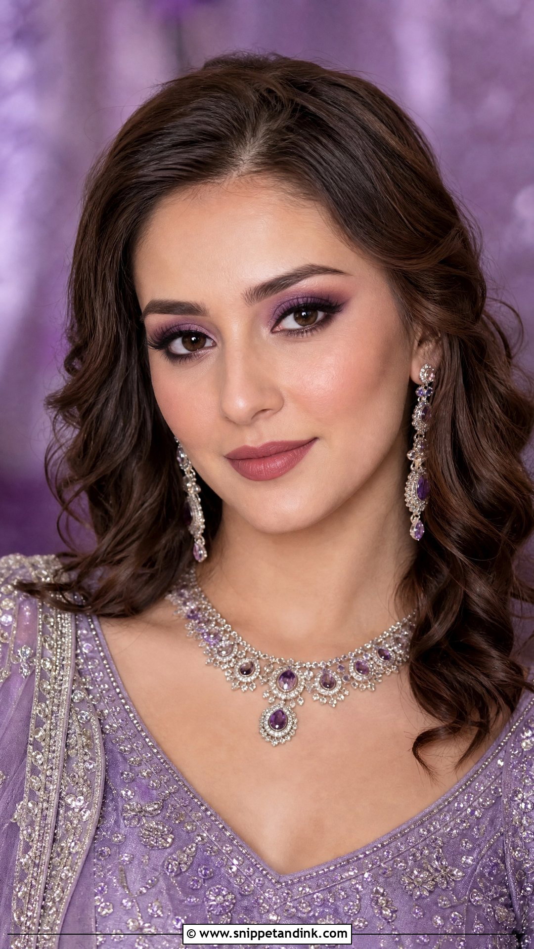 Purple Lehenga Mauve Makeup - Snippet and Ink - 20 Lengha Makeup Looks