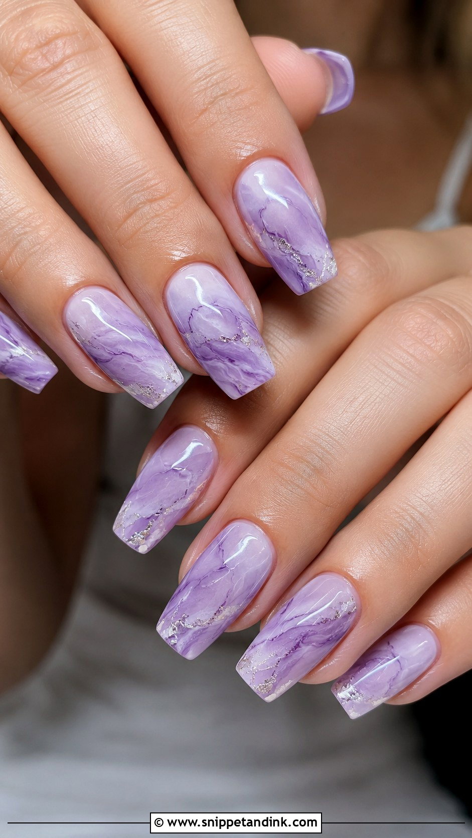 Purple Marble Bridal Nails - Snippet and Ink - 20 Purple Bridal Nails