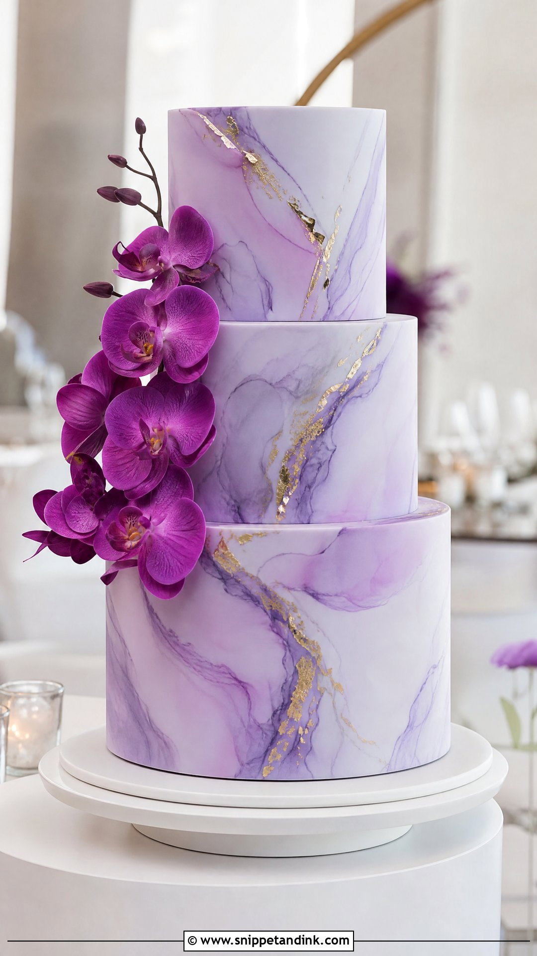 Purple Marble Wedding Cake - Snippet and Ink - 25 Purple Cake Aesthetic Ideas for Wedding