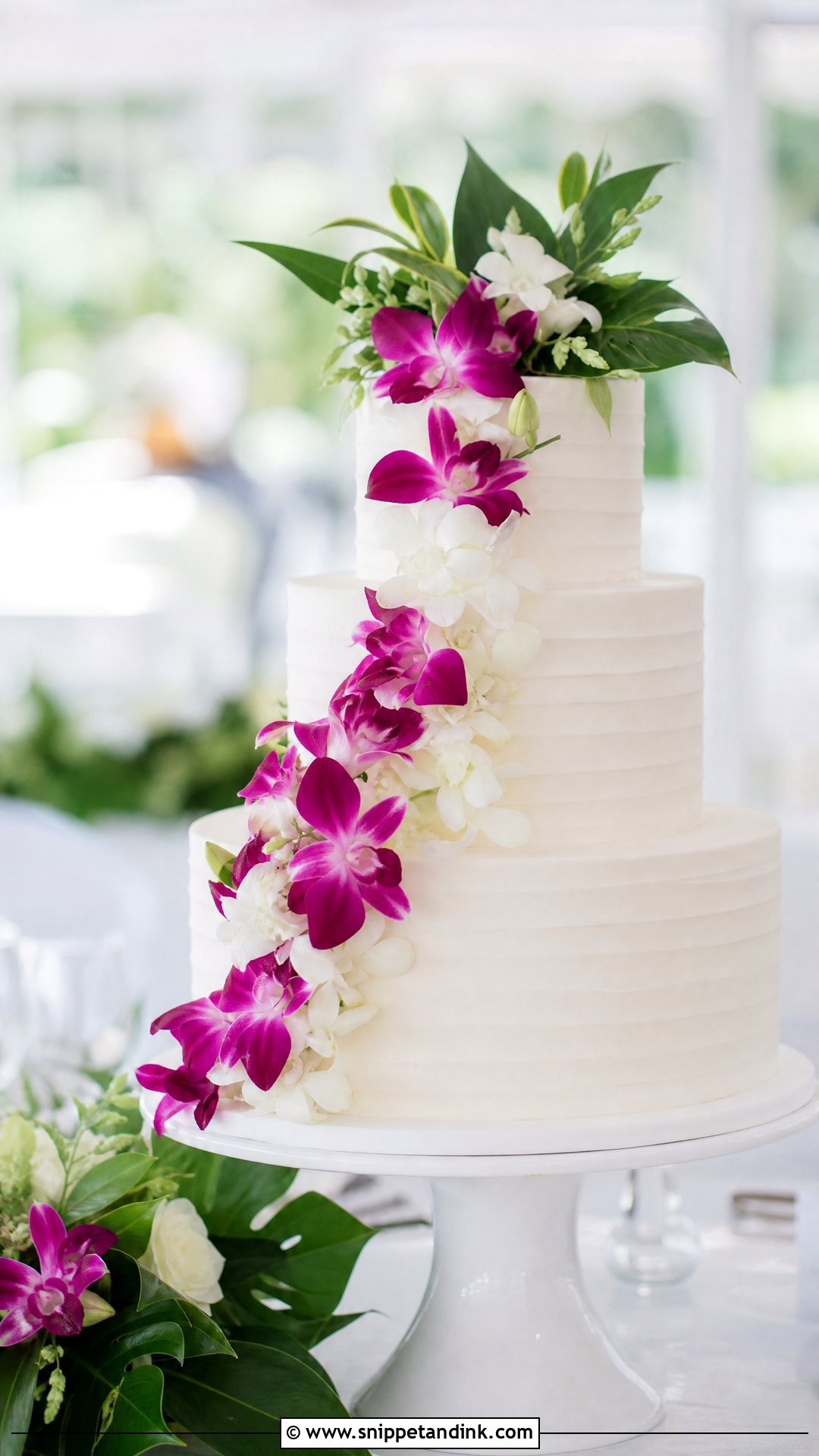 Purple Orchid Wedding Cake - Snippet and Ink - 20 Purple Wedding Cakes