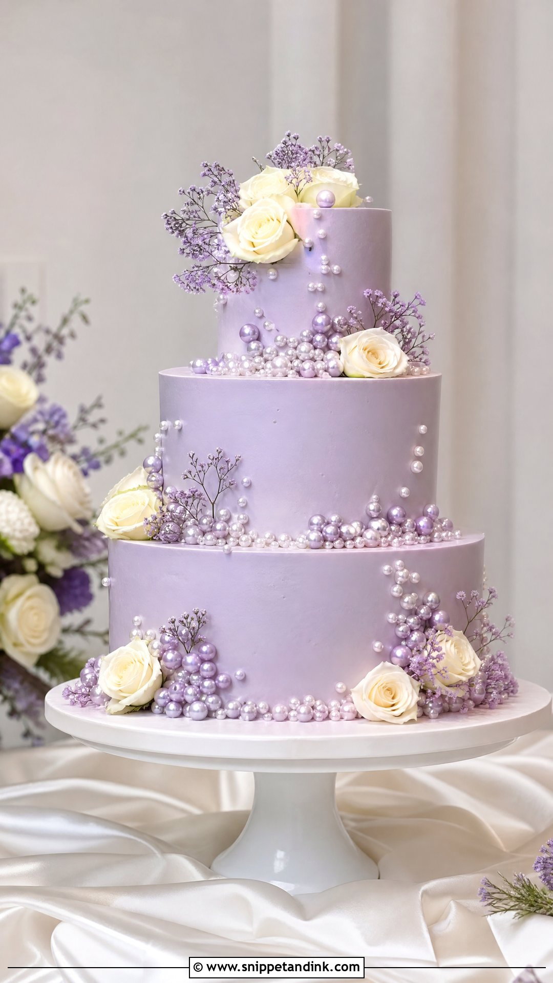 Purple Pearl Wedding Cake - Snippet and Ink - 25 Purple Cake Aesthetic Ideas for Wedding