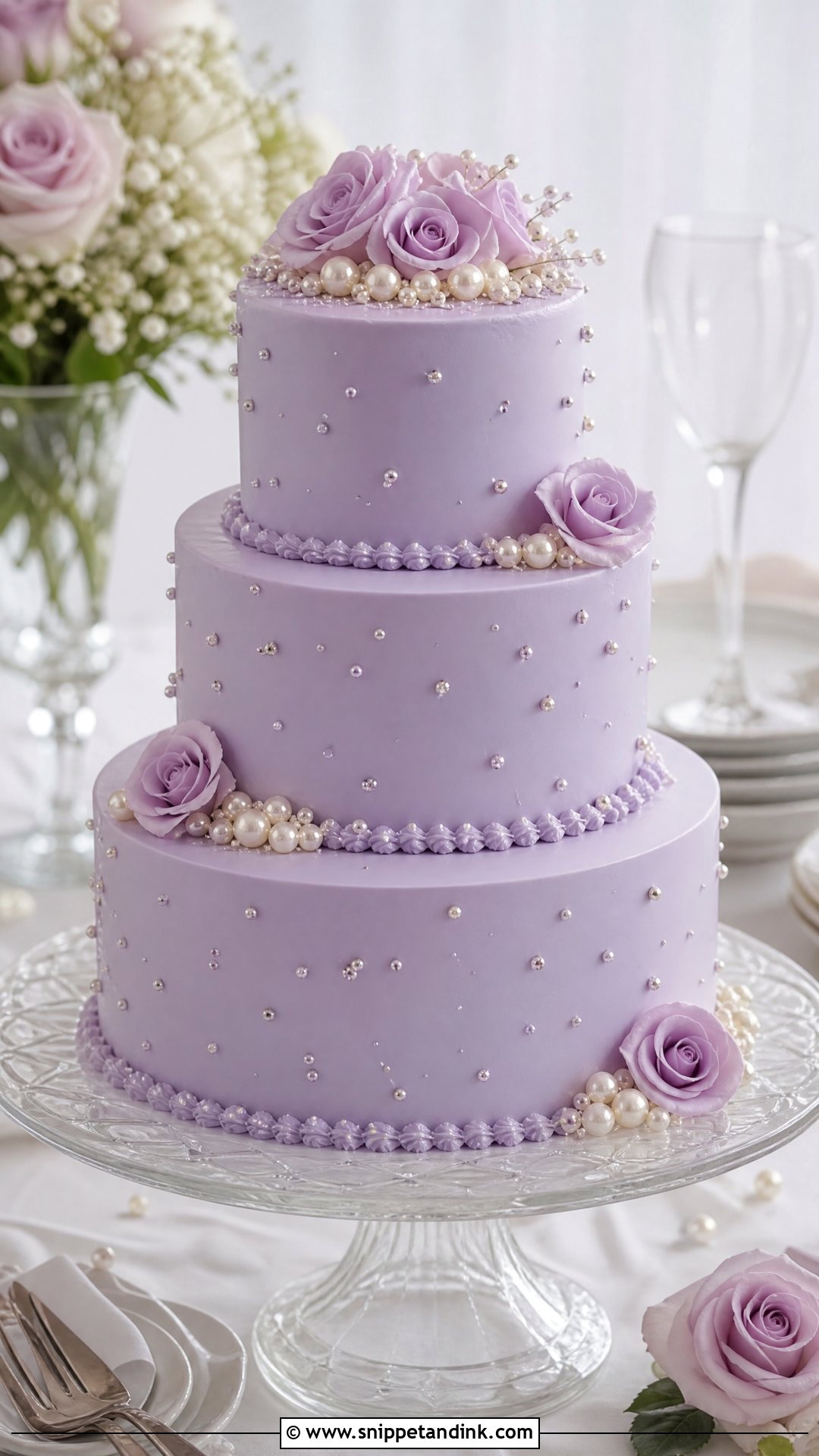 Purple Pearl Wedding Cake - Snippet and Ink - 20 Purple Wedding Cakes