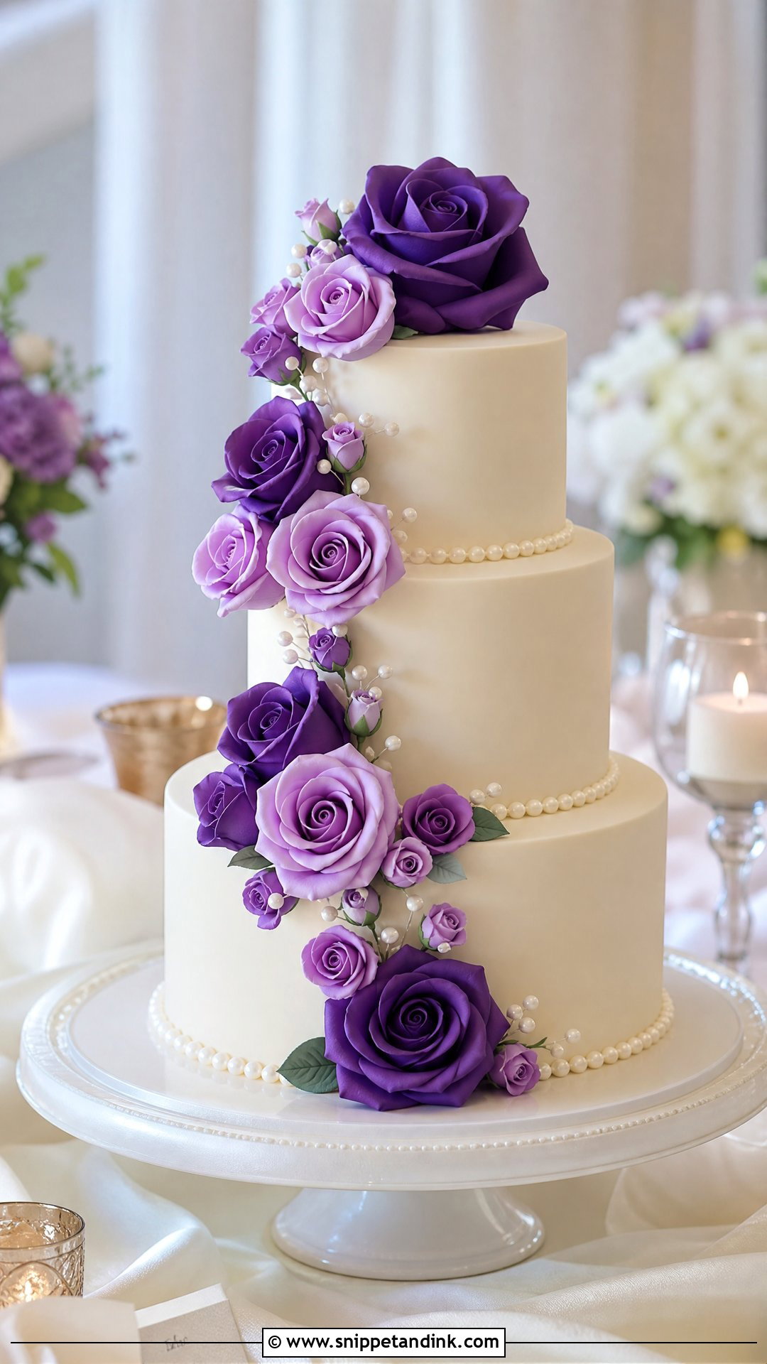 Purple Rose Wedding Cake - Snippet and Ink - 20 Purple Wedding Cakes