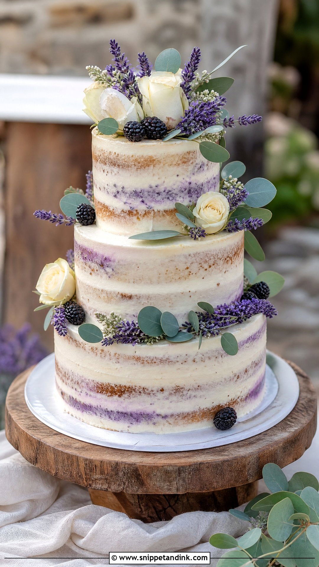 Purple Rustic Wedding Cake - Snippet and Ink - 20 Purple Wedding Cakes