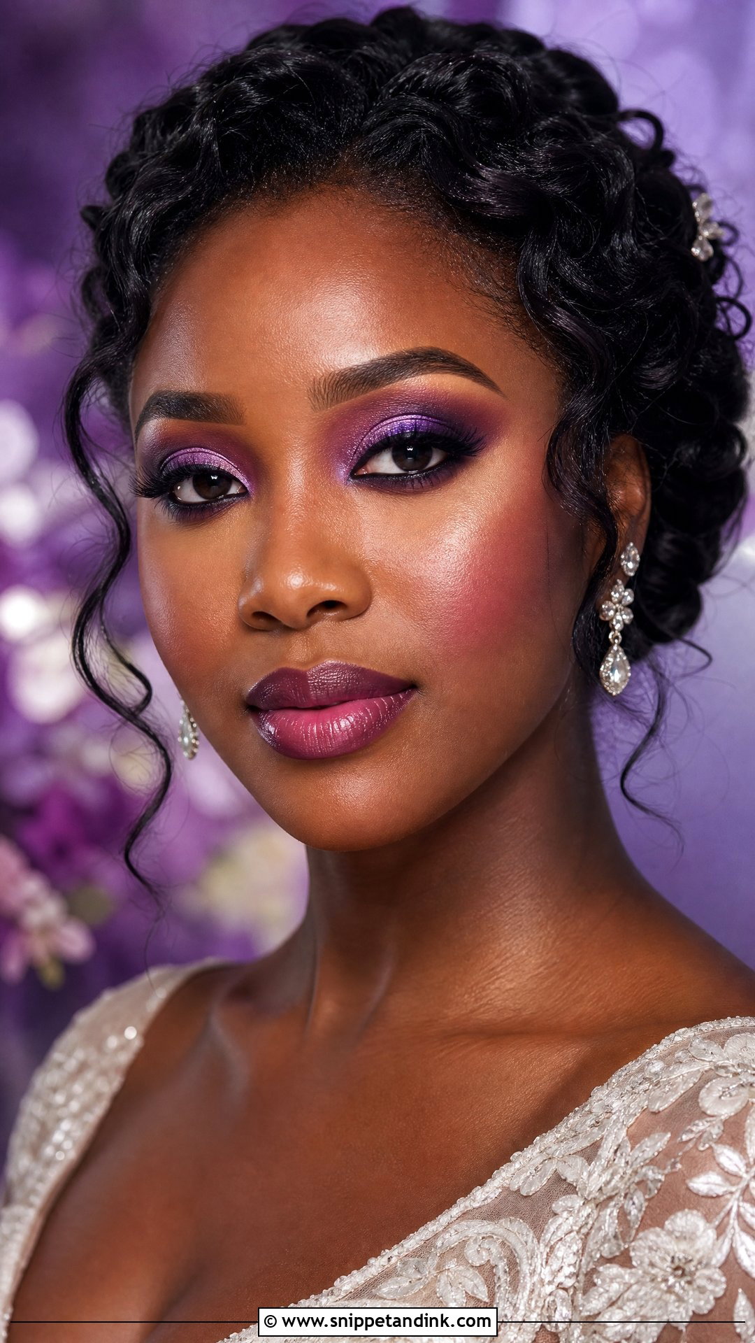 Purple Smokey Bridal Makeup - Snippet and Ink - 20 Alternative Bridal Makeup Ideas