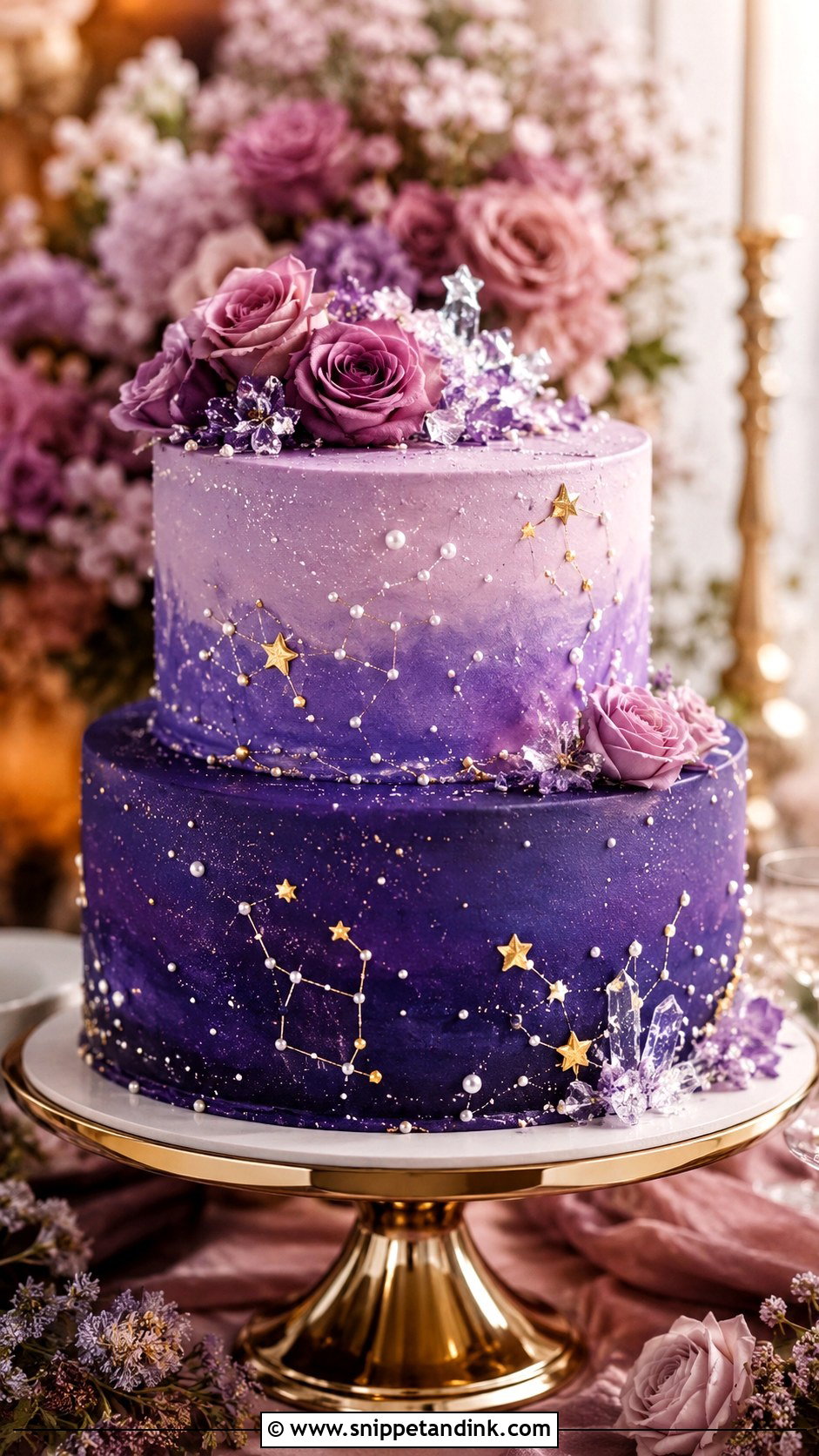 Purple Star Wedding Cake - Snippet and Ink - 20 Star Wedding Cake Ideas