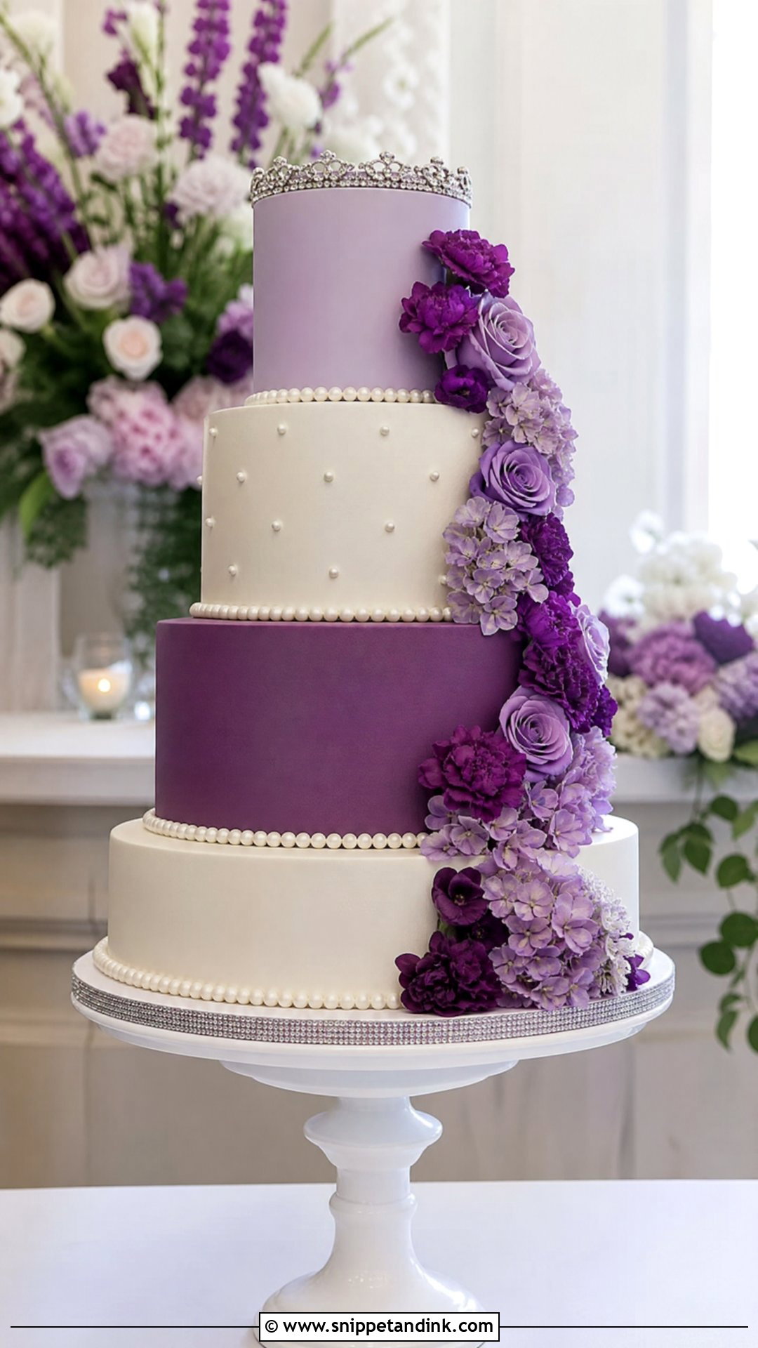 Purple Tiered Wedding Cake - Snippet and Ink - 20 Purple Wedding Cakes
