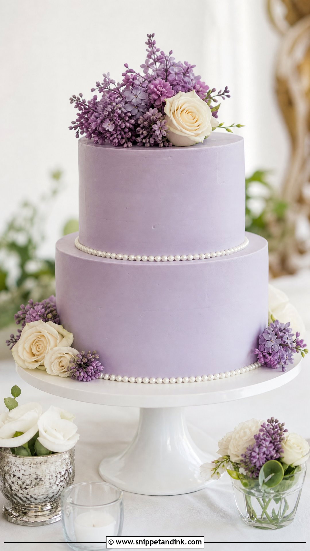 Purple Two Tier Wedding Cake - Snippet and Ink - 25 Purple Cake Aesthetic Ideas for Wedding