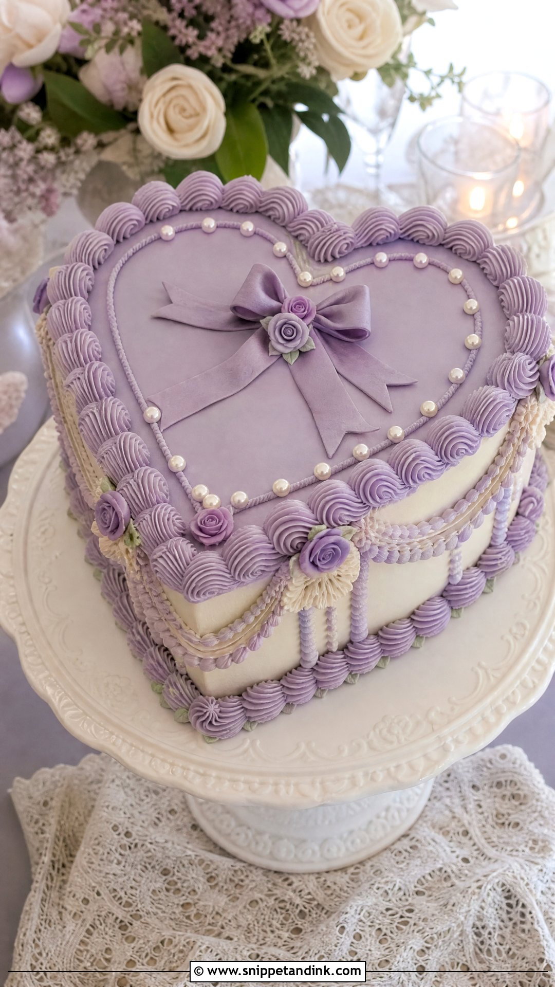 Purple Vintage Wedding Cake - Snippet and Ink - 20 Purple Wedding Cake Ideas