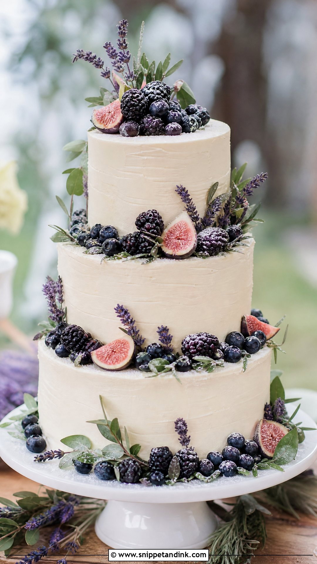 Purple Wedding Cake With Berries - Snippet and Ink - 25 Purple Cake Aesthetic Ideas for Wedding