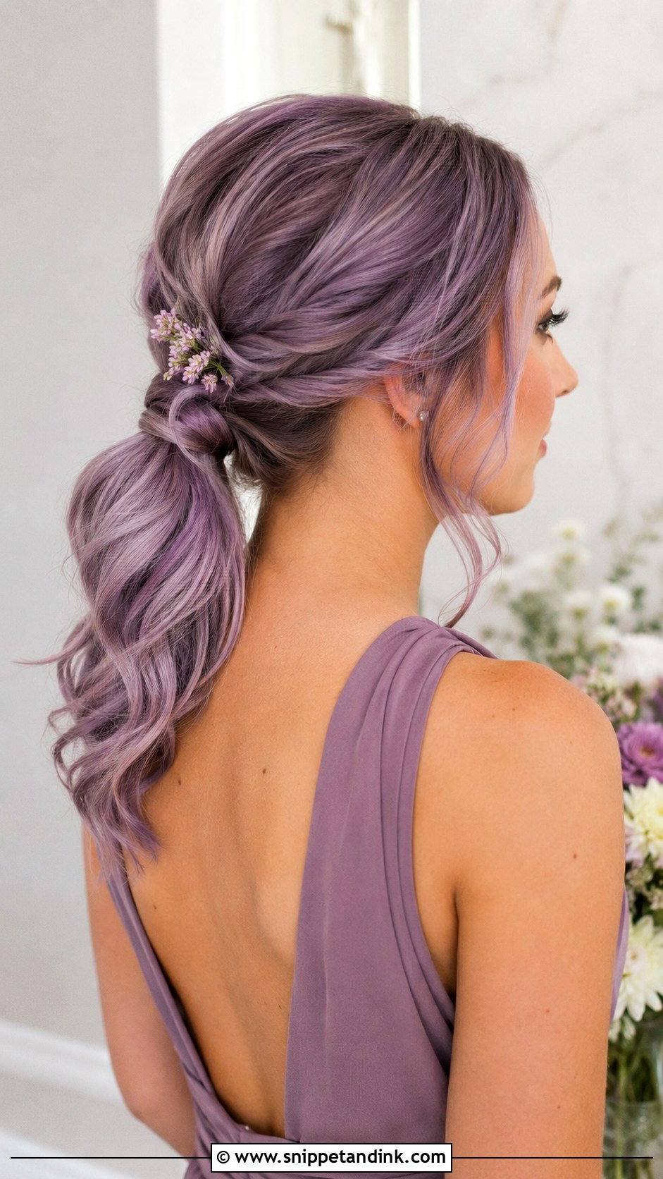 Purple Wedding Hair For Bridesmaids - Snippet and Ink - 15 Purple Wedding Hair Ideas