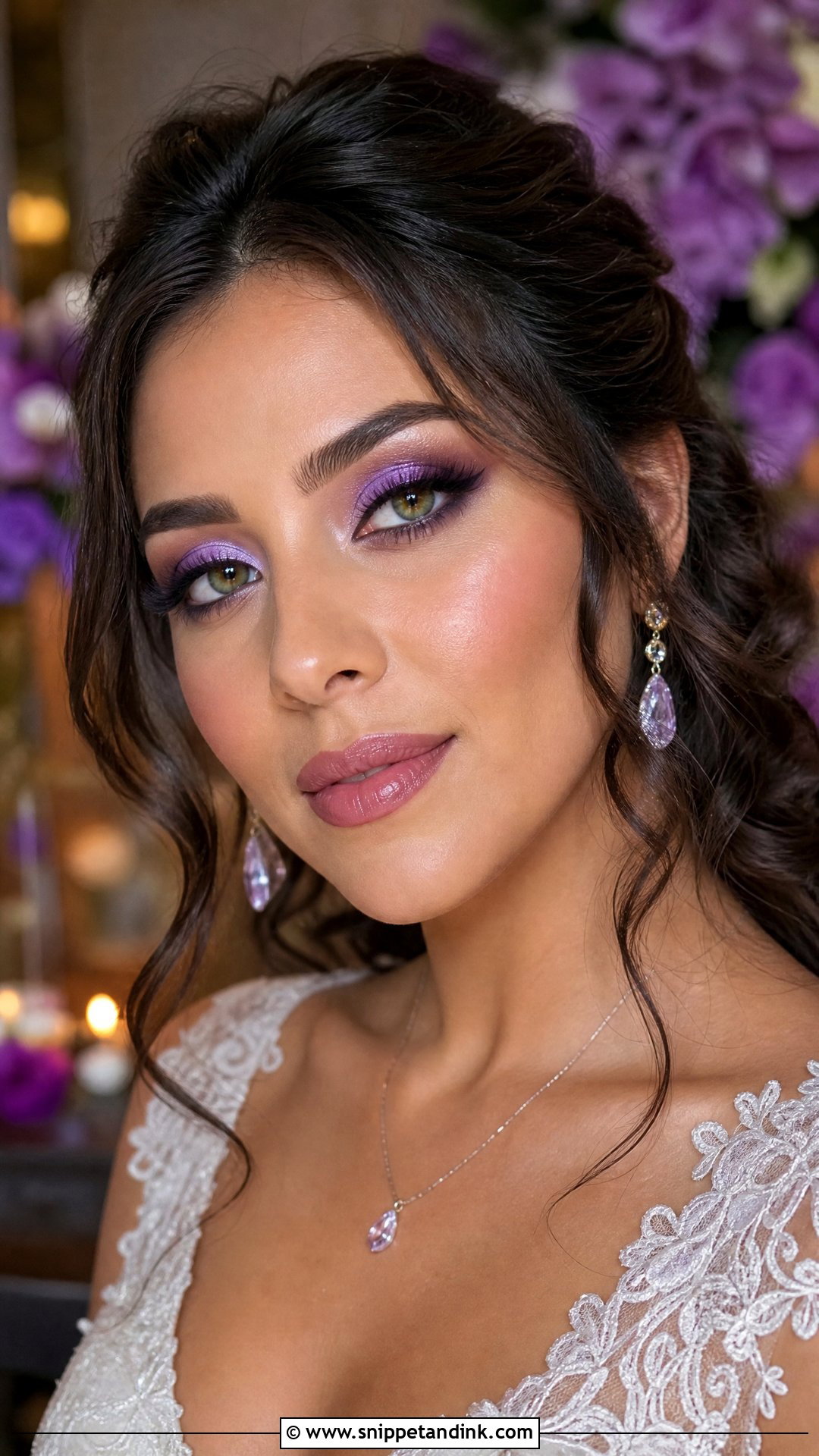 Purple Wedding Makeup - Snippet and Ink - 20 Colorful Wedding Makeup Ideas