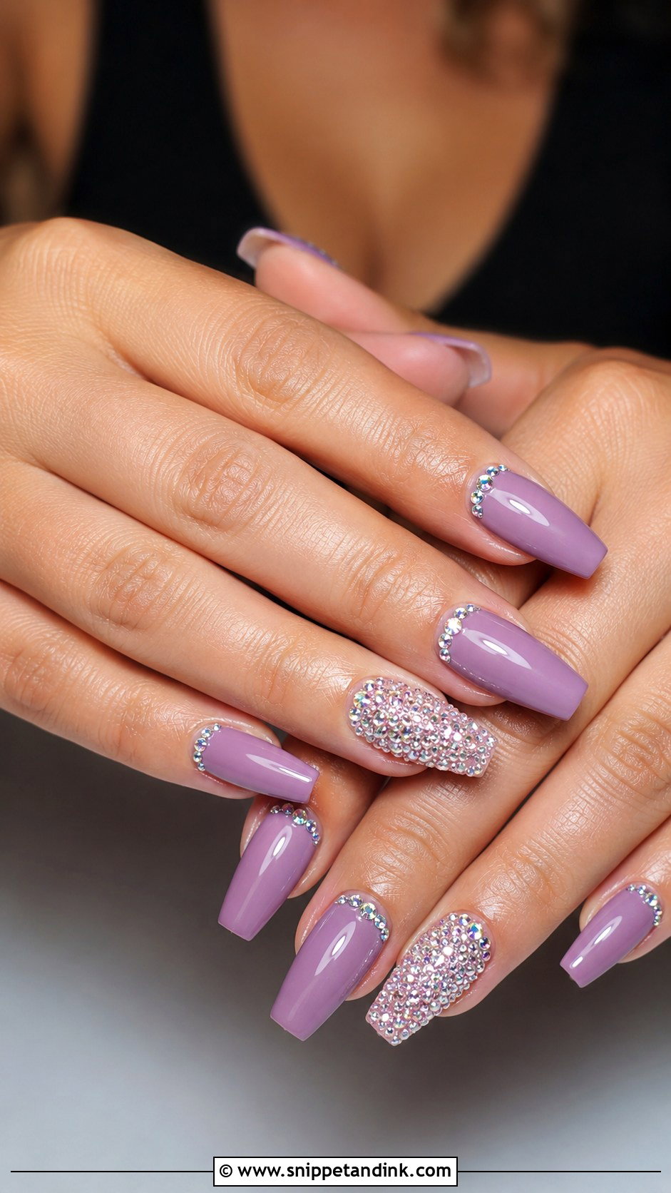 Purple Wedding Nails With Rhinestones - Snippet and Ink - 20 Purple Wedding Nails for Bride