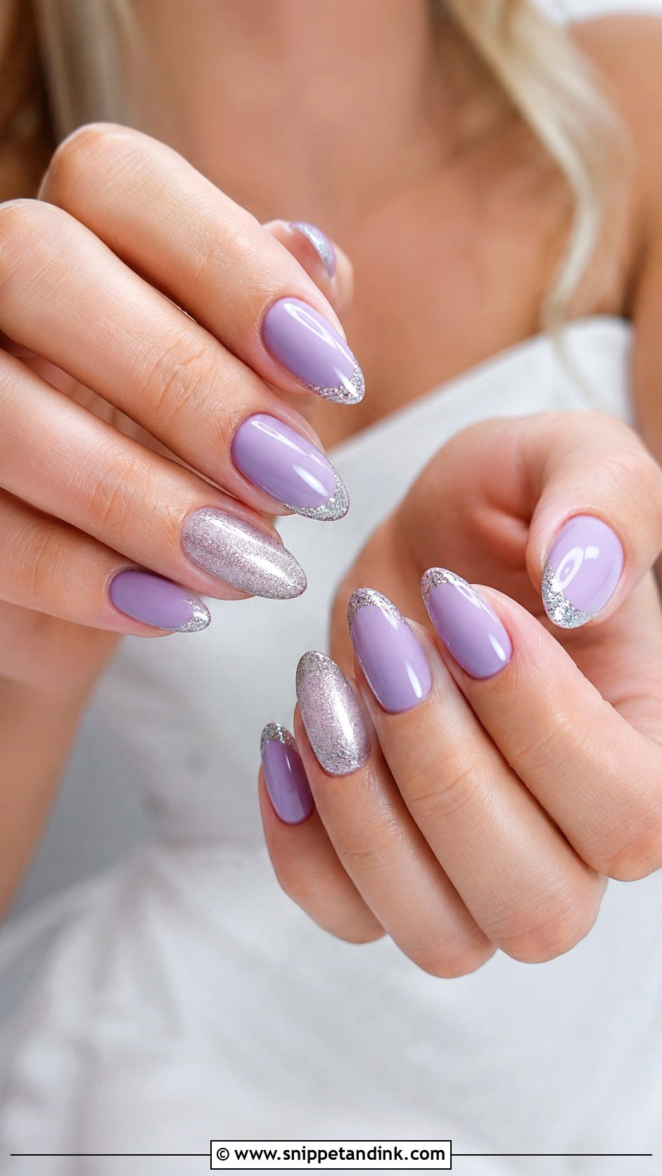 Purple Wedding Nails With Silver Glitter - Snippet and Ink - 20 Purple Wedding Nails for Bride