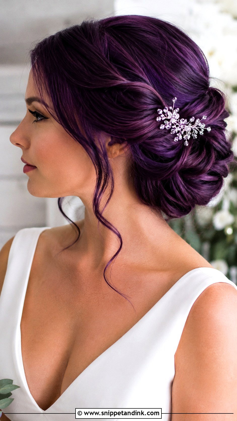 Purple Wedding Ponytail - Snippet and Ink - 15 Purple Wedding Hair Ideas
