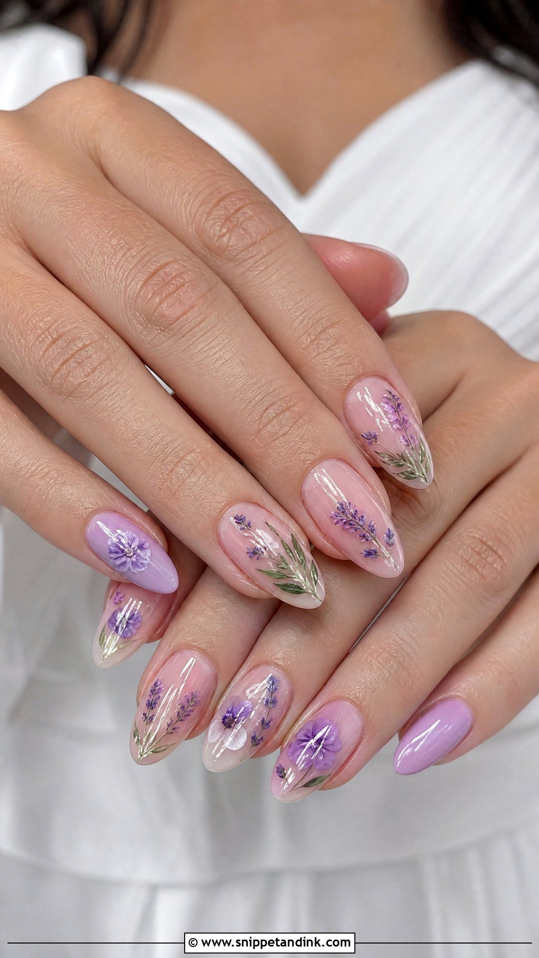 Purple Wildflower Wedding Nails - Snippet and Ink - 20 Wildflower Wedding Nails