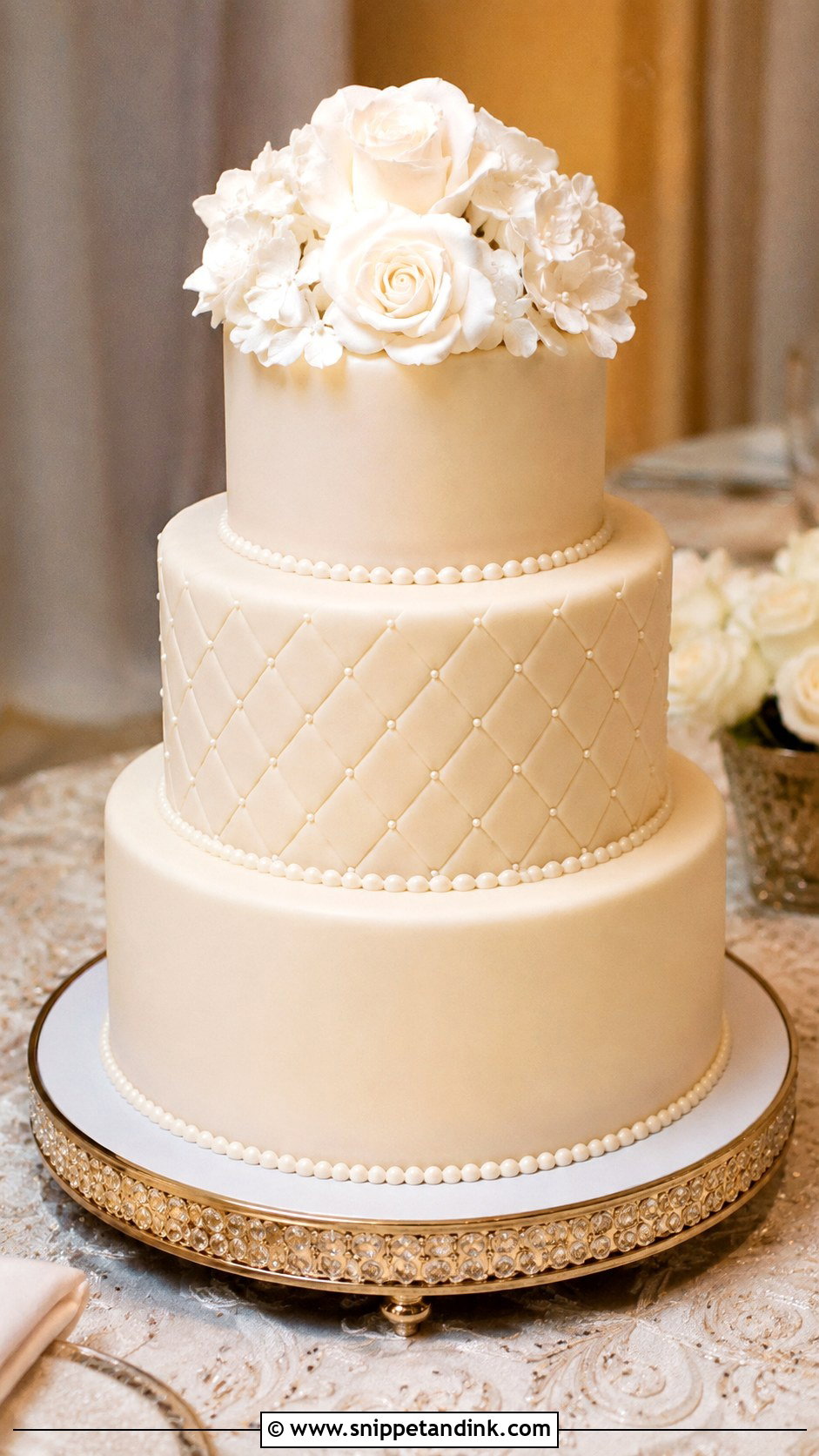 Quilted Wedding Cake - Snippet and Ink - 20 Side Cake Designs for Wedding