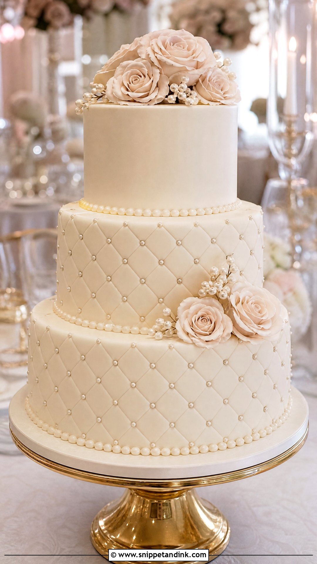 Quilted Wedding Cake - Snippet and Ink - 20 Pattern Cake Ideas for Wedding