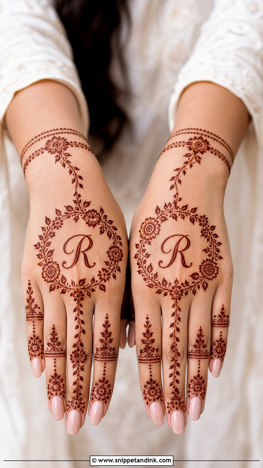 R Name Mehndi Design Back Hand - Snippet and Ink - 20 R Name Mehndi Design Ideas