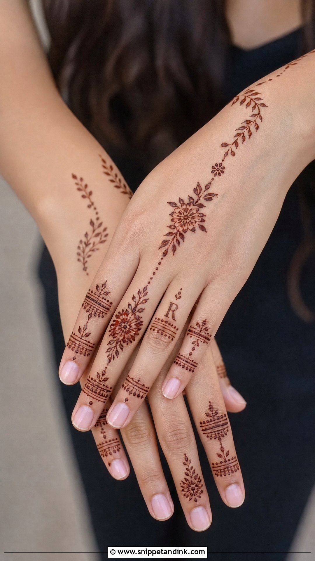 R Name Mehndi Design For Fingers - Snippet and Ink - 20 R Name Mehndi Design Ideas