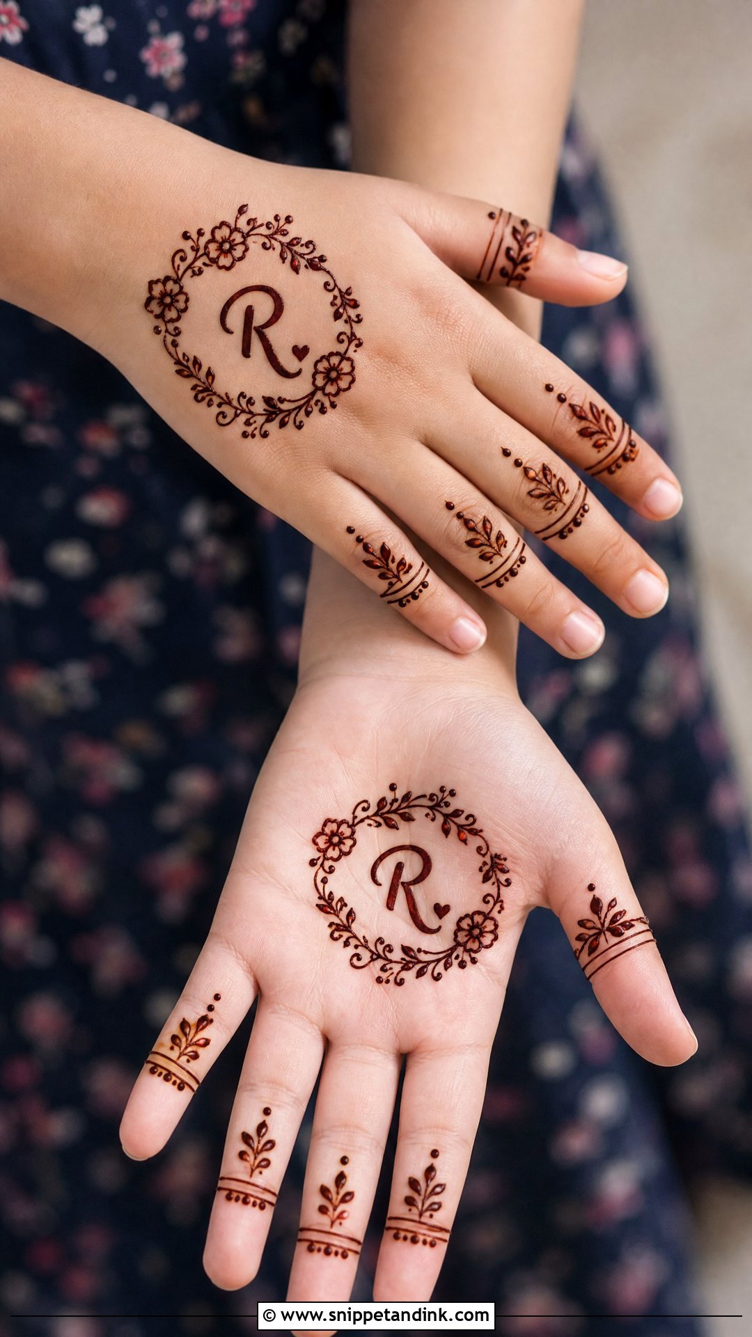 R Name Mehndi Design For Kids - Snippet and Ink - 20 R Name Mehndi Design Ideas