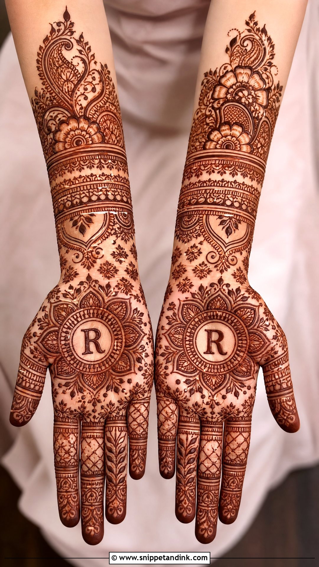 R Name Mehndi Design Full Hand - Snippet and Ink - 20 R Name Mehndi Design Ideas