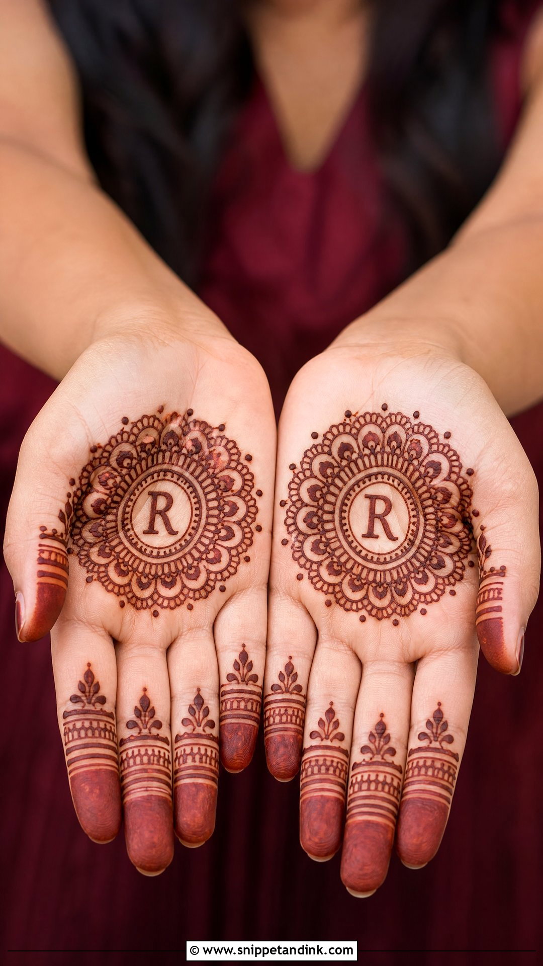 R Name Mehndi Design With Mandala - Snippet and Ink - 20 R Name Mehndi Design Ideas