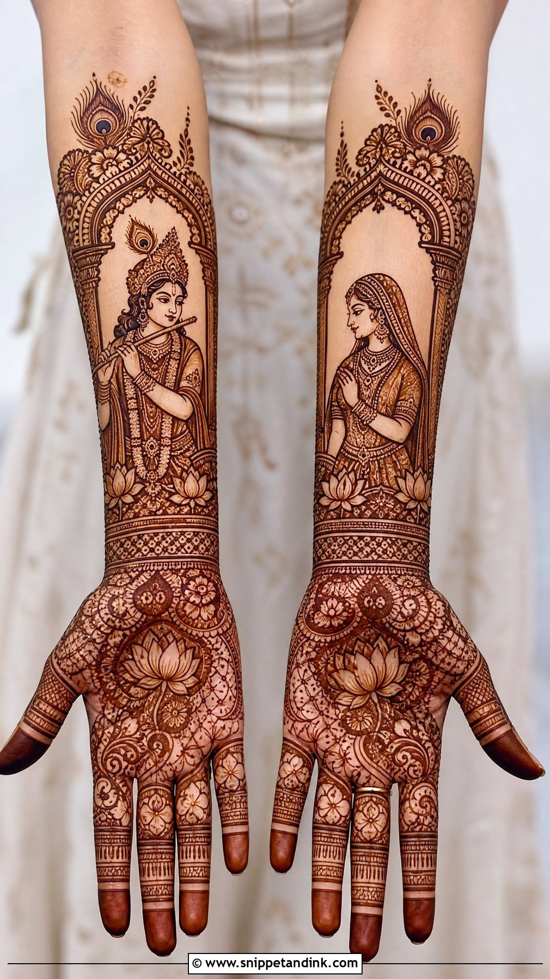 Radha Krishna Bridal Figure Mehndi - Snippet and Ink - 25 Bridal Figure Mehndi Designs