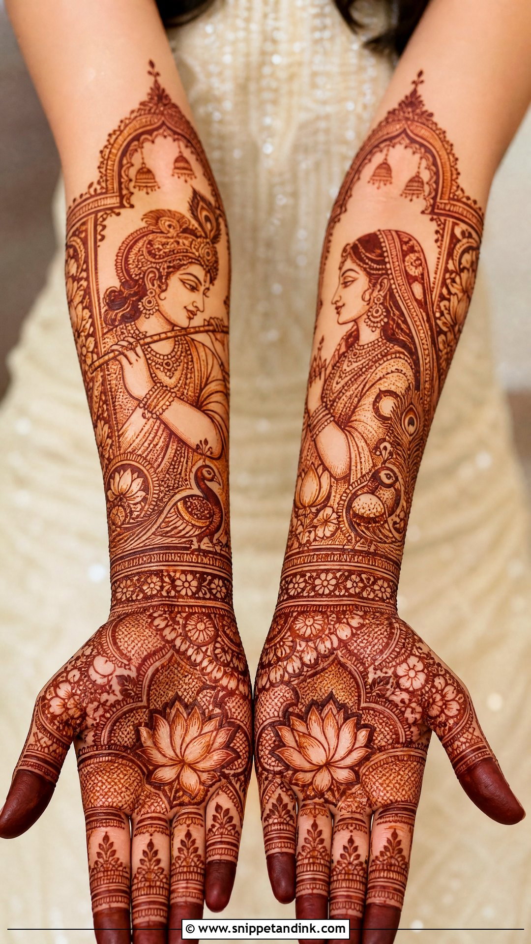 Radha Krishna Bridal Mehndi Design - Snippet and Ink - 30 Indian Bridal Mehndi Designs