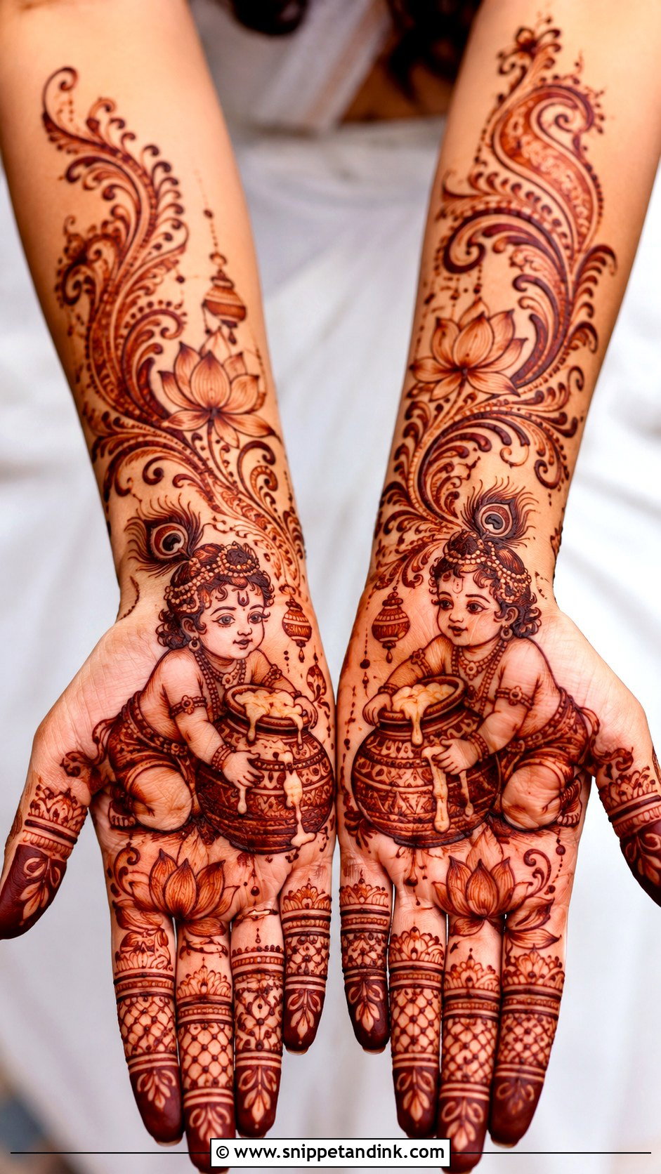 Radha Krishna Couple Mehndi Design - Snippet and Ink - 30 Krishna Mehndi Designs